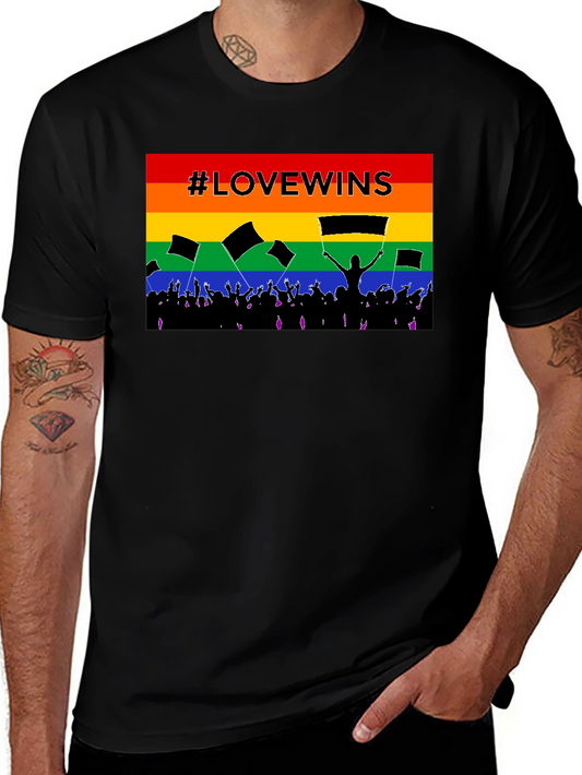 #LoveWins Rainbow Pride Graphic Tee - Black