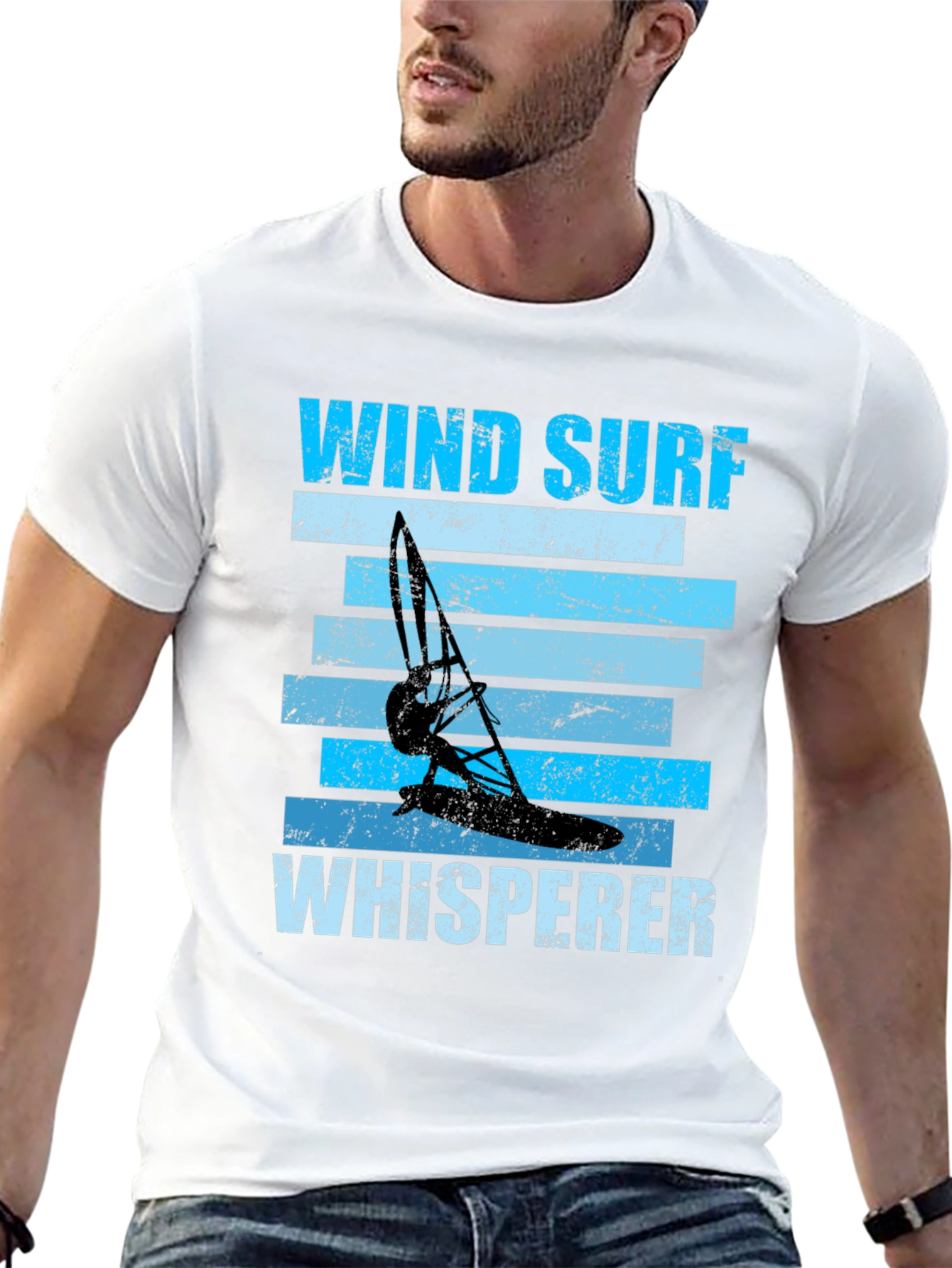 Wind Surf Whisperer Graphic Tee - Black
