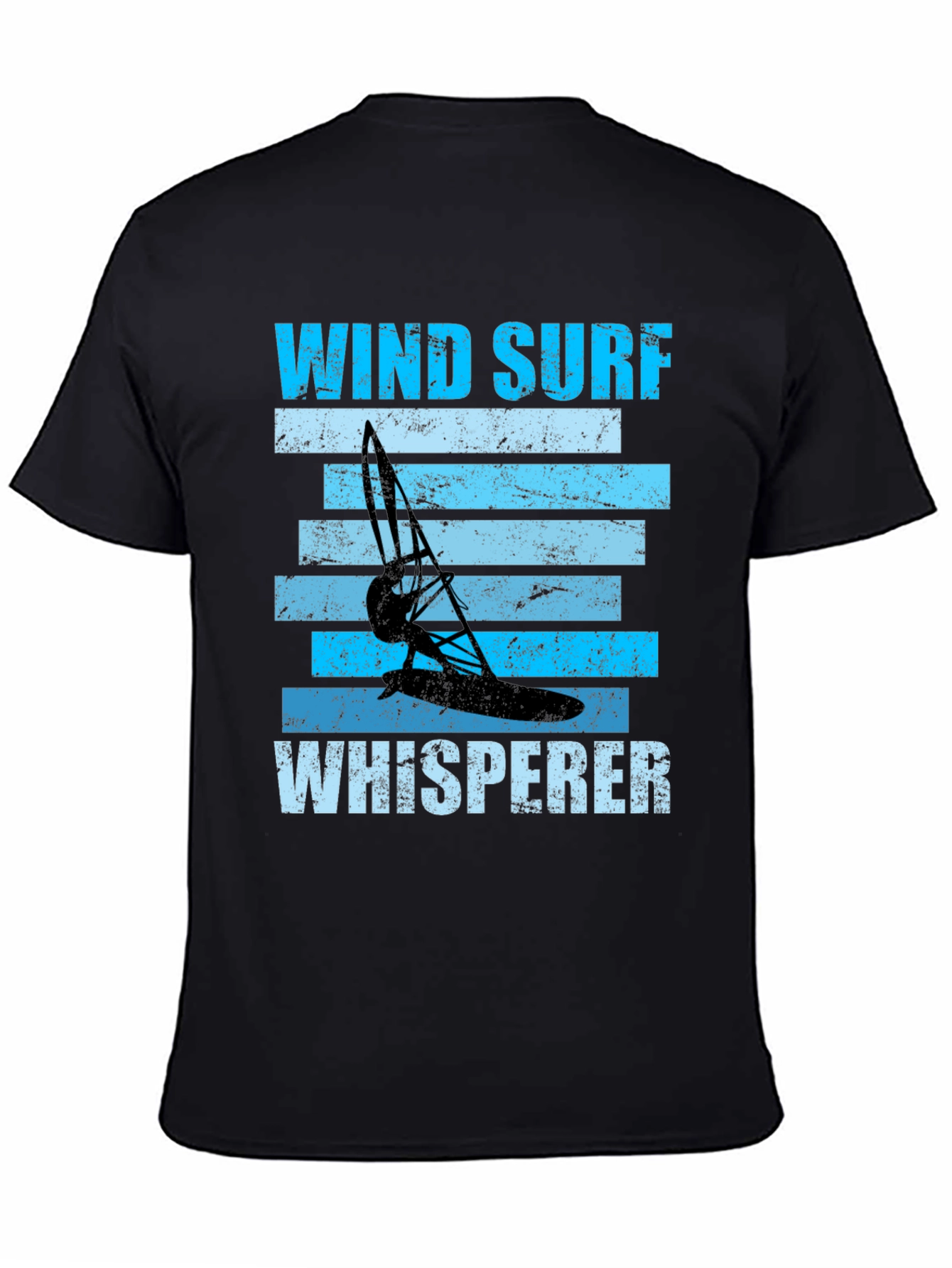 Wind Surf Whisperer Graphic Tee - Black