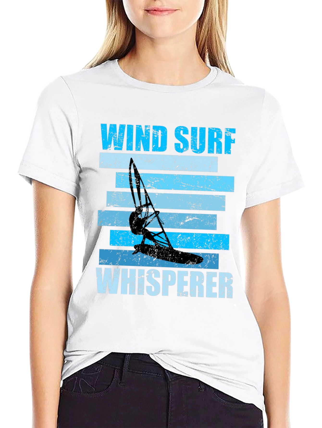 Wind Surf Whisperer Graphic Tee - Black
