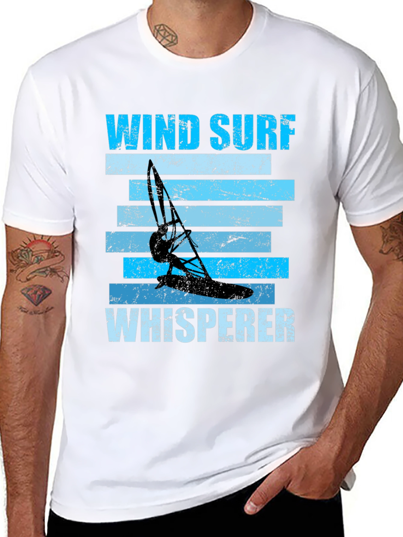 Wind Surf Whisperer Graphic Tee - Black