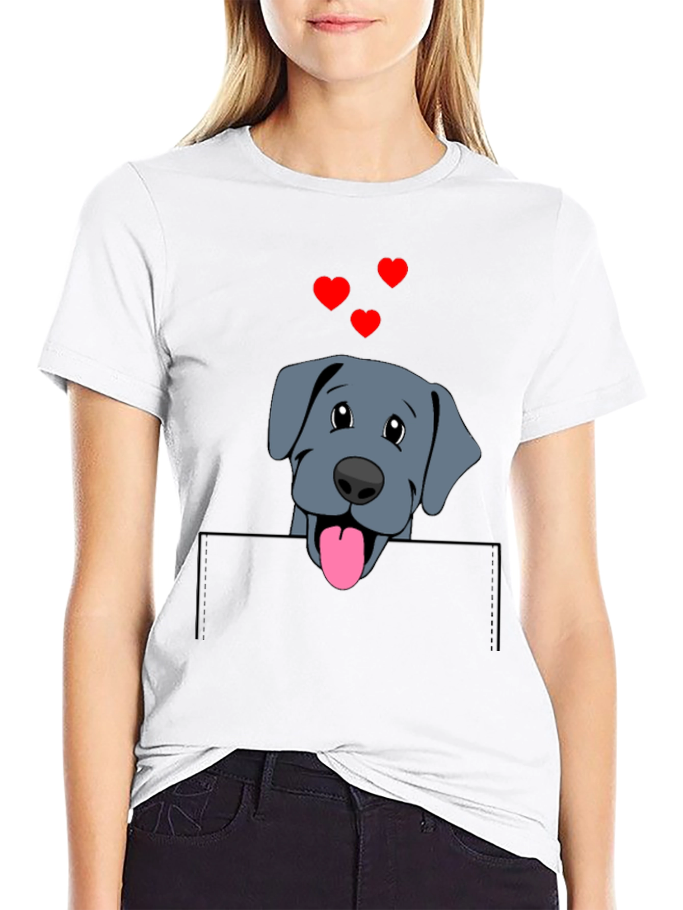 Cute Dog in Pocket T-Shirt