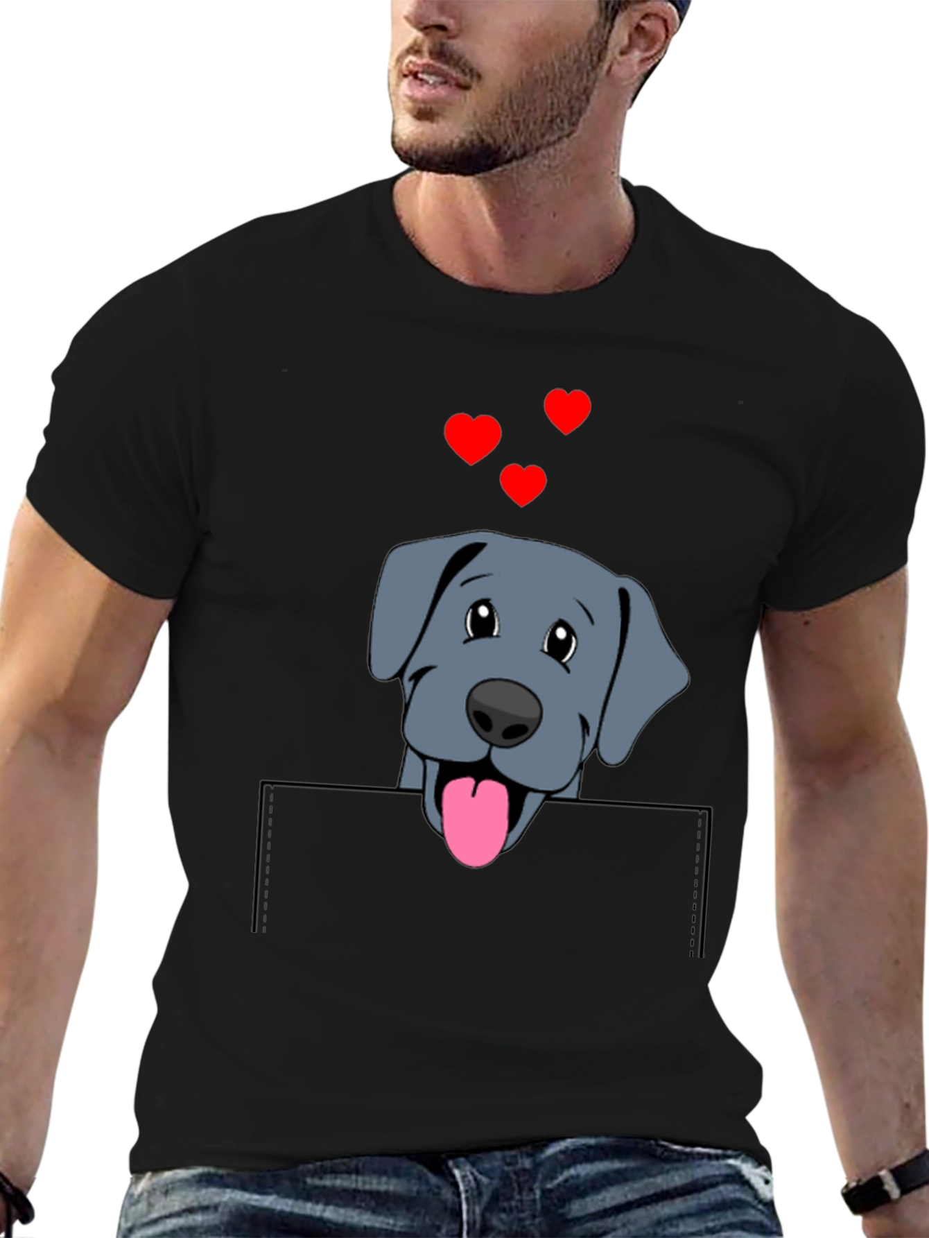 Cute Dog in Pocket T-Shirt