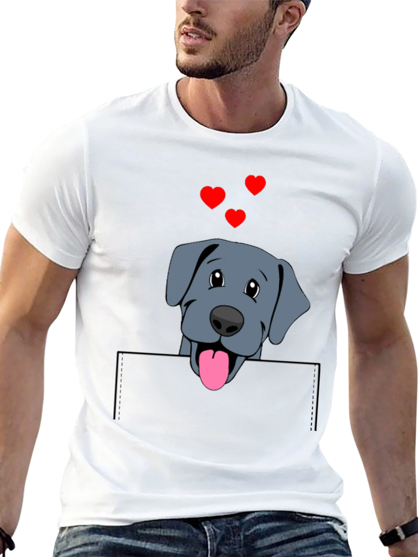Cute Dog in Pocket T-Shirt