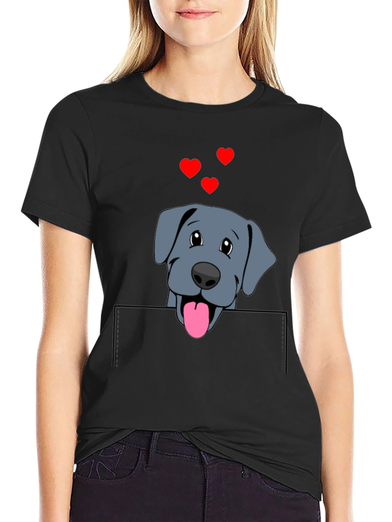Cute Dog in Pocket T-Shirt