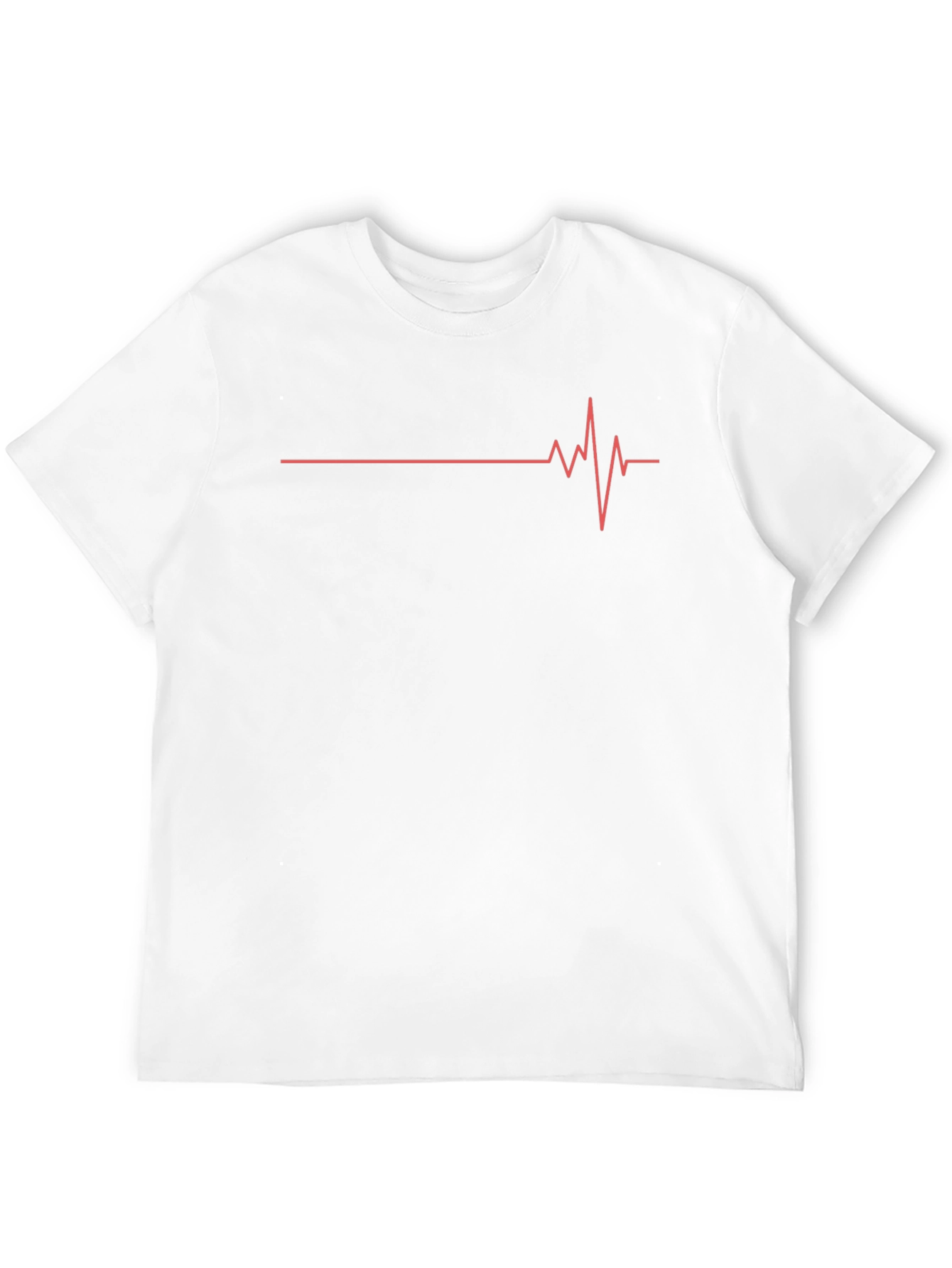 Mens Black T-Shirt with Heartbeat Graphic