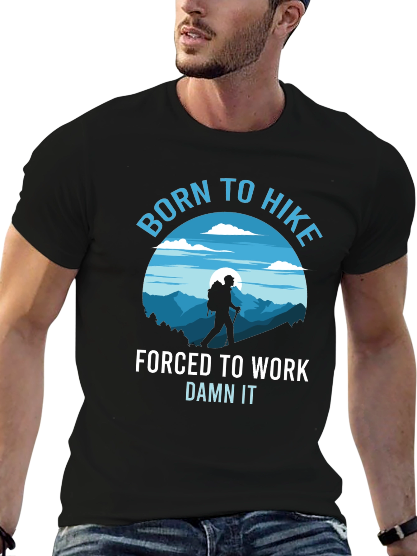 Born to Hike Mens Black Graphic T-Shirt