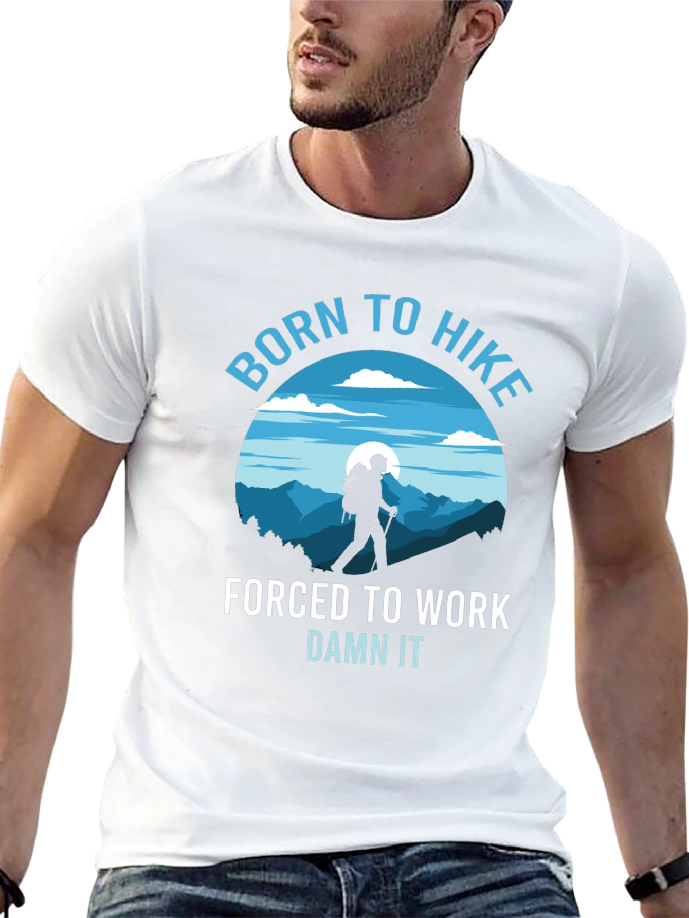 Born to Hike Mens Black Graphic T-Shirt