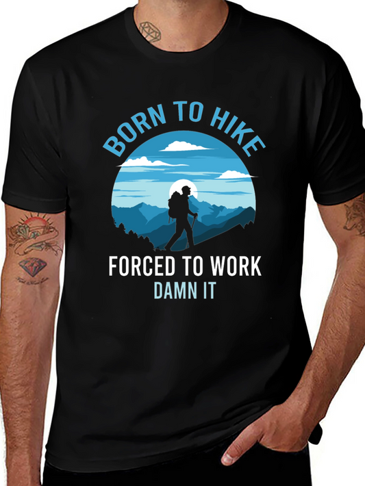 Born to Hike Mens Black Graphic T-Shirt