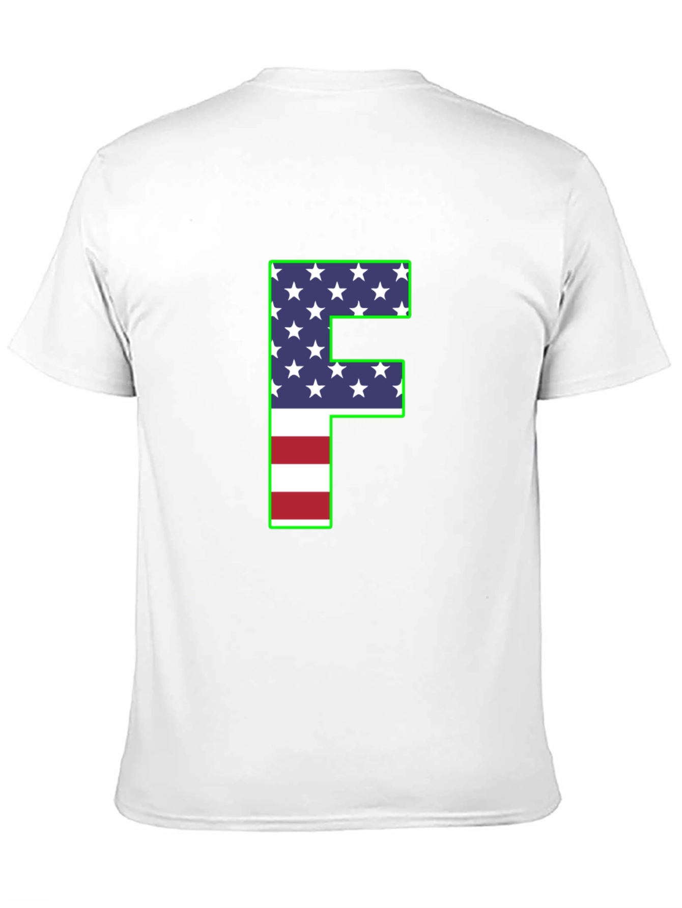 Patriotic Letter F T-Shirt - American Flag Design