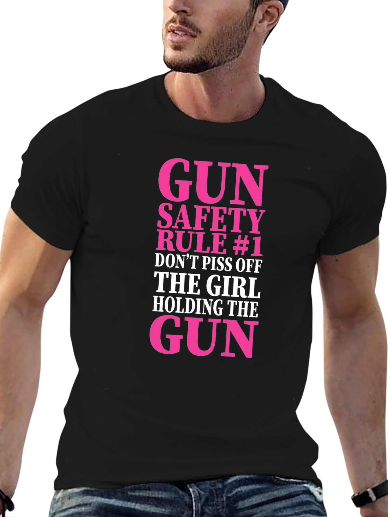 Gun Safety Rule #1 Funny Graphic Tee