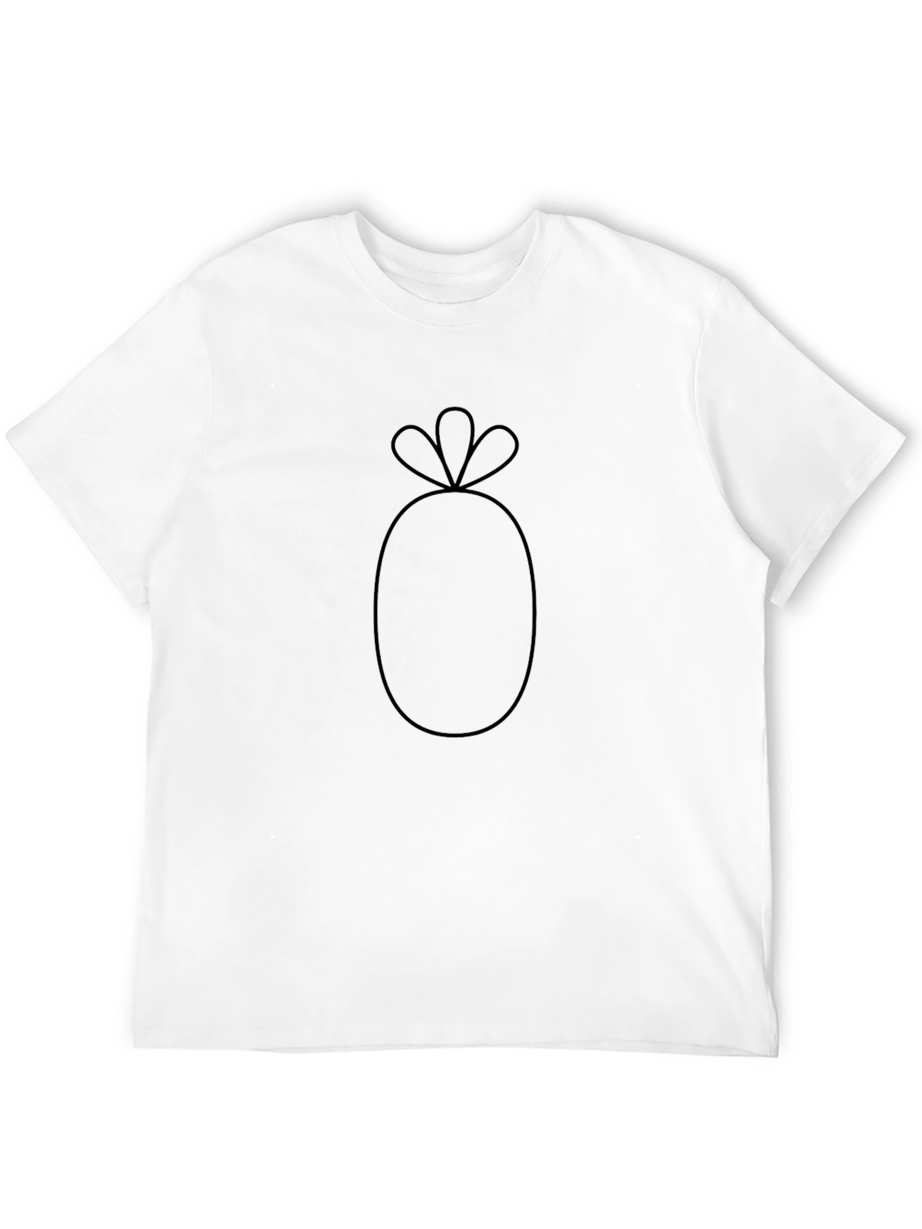Minimalist Pineapple Graphic Tee - Black