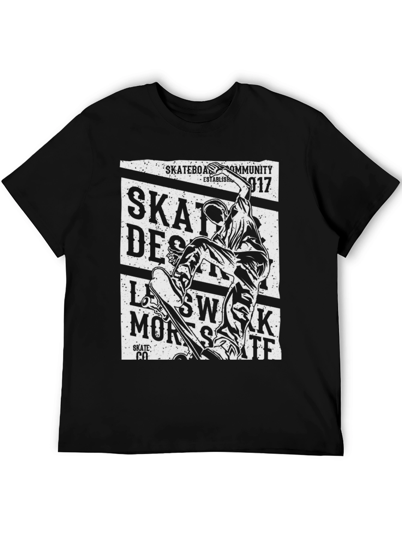 Skateboarding T-Shirt - Black Graphic Tee