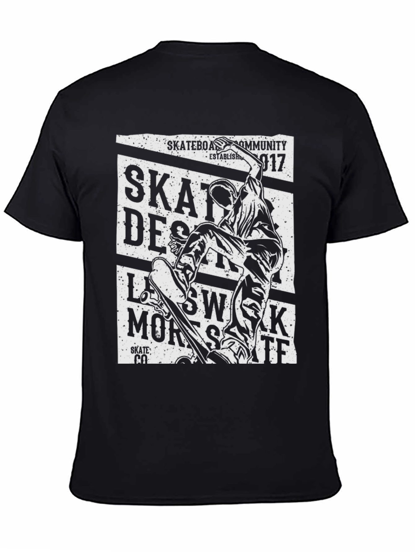 Skateboarding T-Shirt - Black Graphic Tee