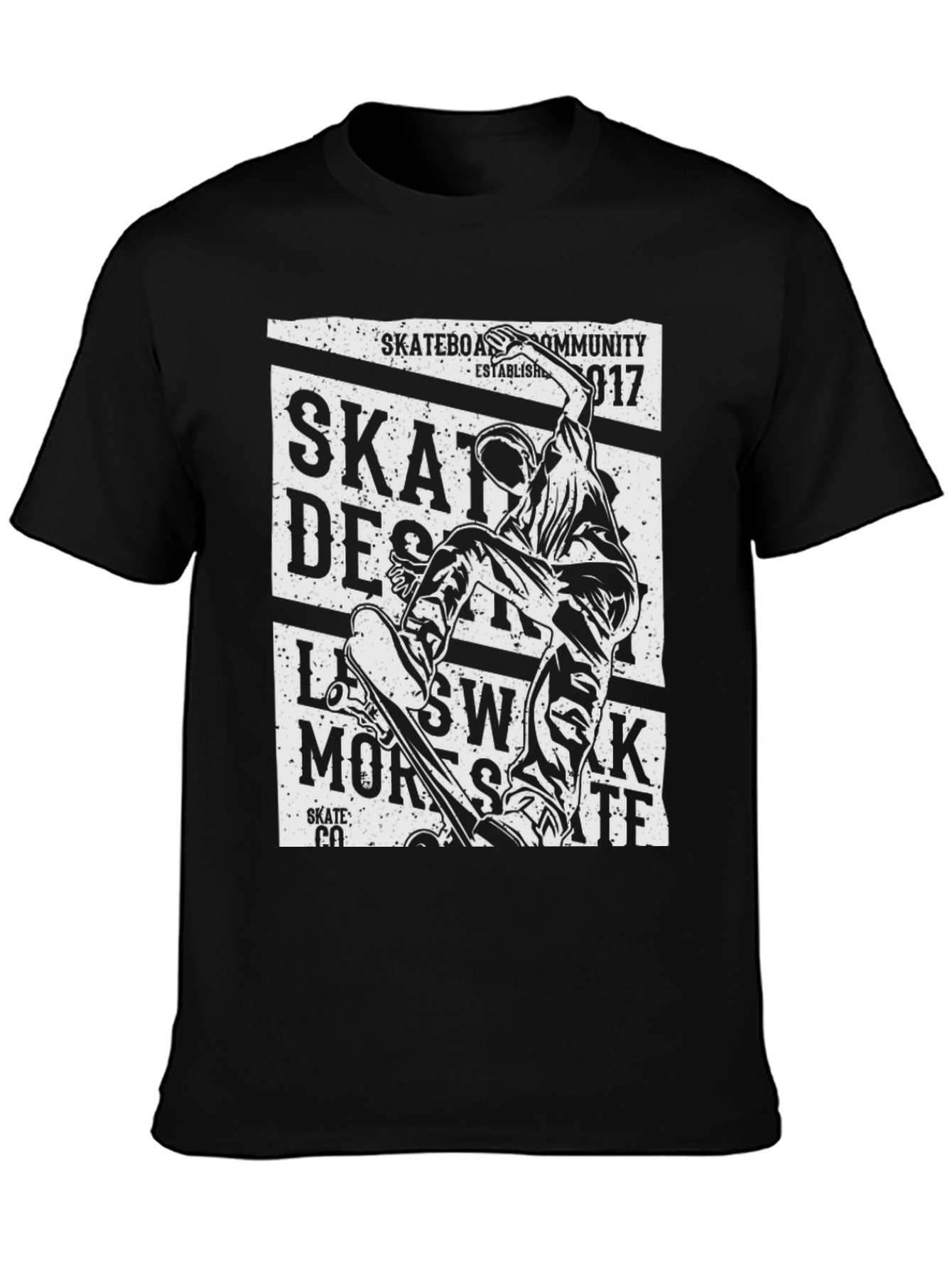 Skateboarding T-Shirt - Black Graphic Tee