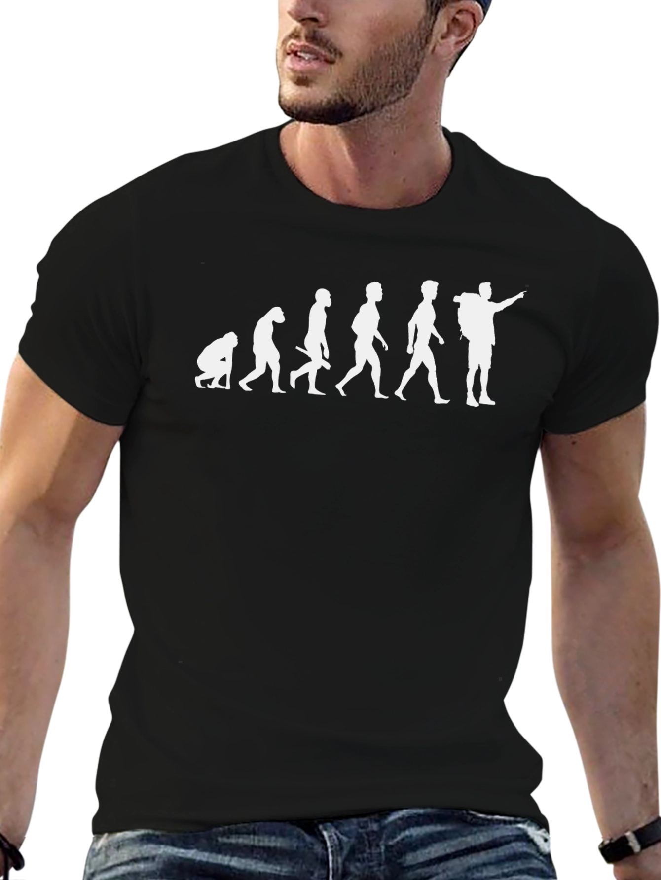 Evolution Hiker Graphic T-Shirt - Black Cotton Tee