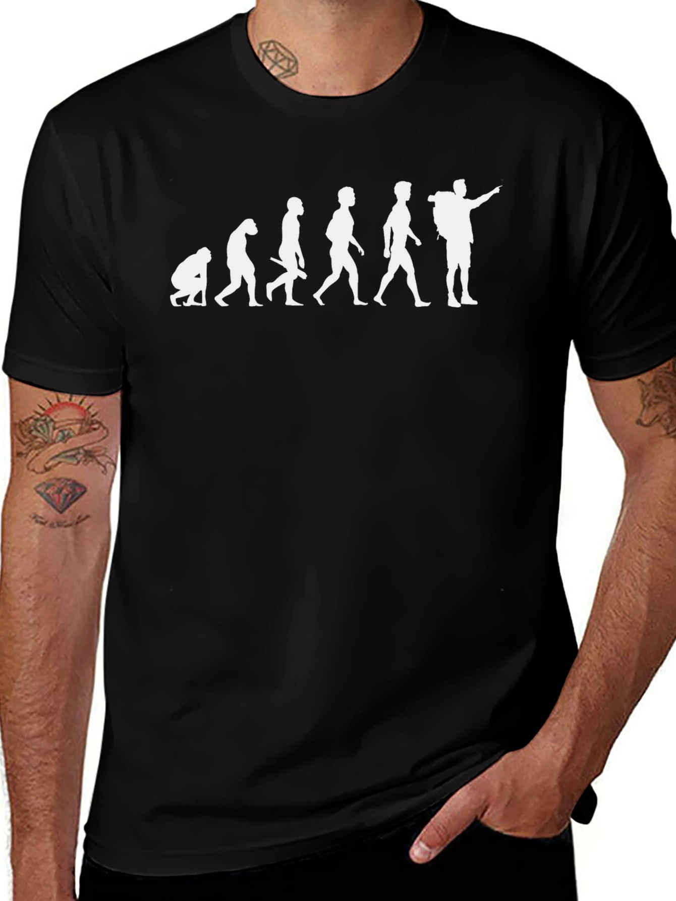 Evolution Hiker Graphic T-Shirt - Black Cotton Tee