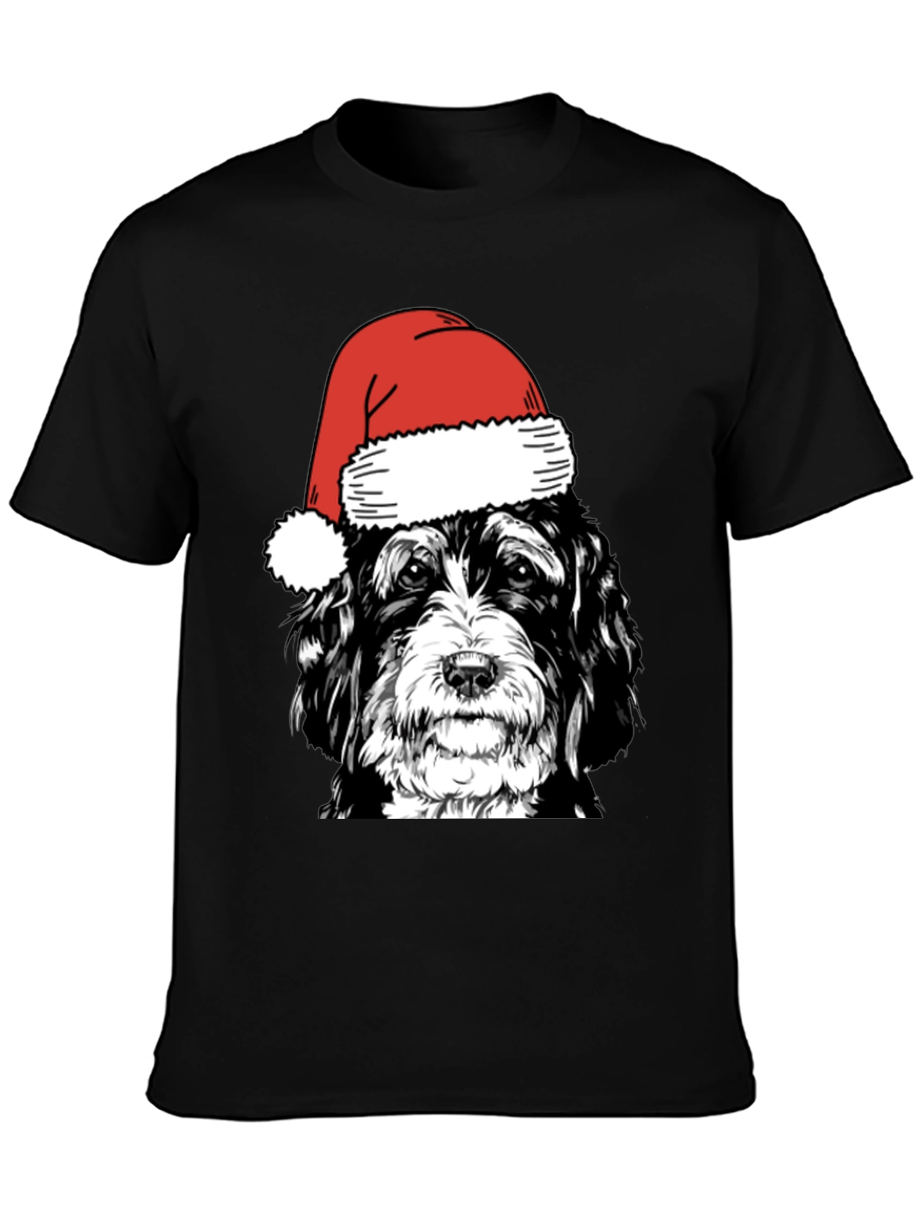 Christmas Dog Santa Hat T-Shirt
