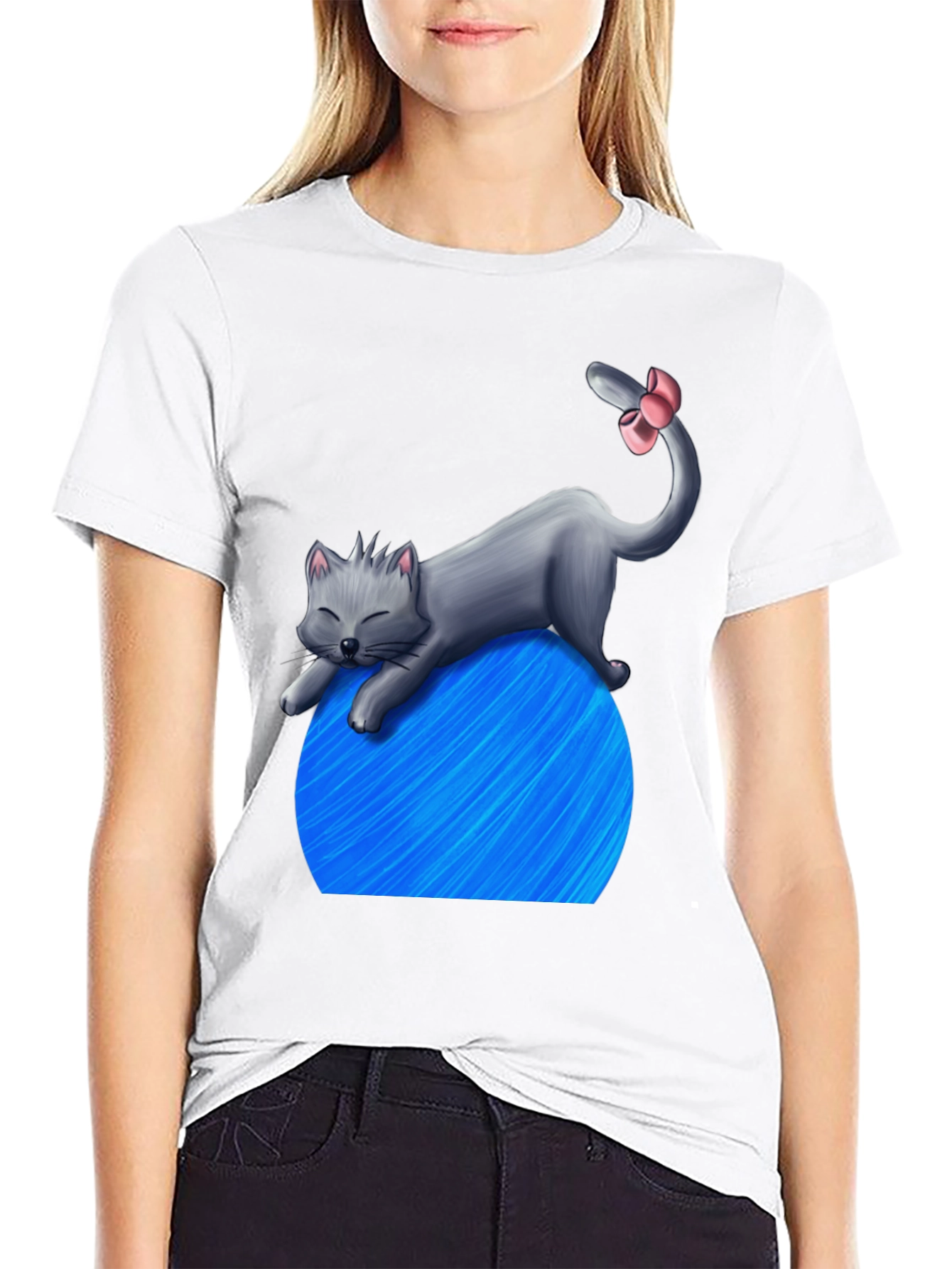 Cat on Yarn Ball Graphic T-Shirt - Unisex