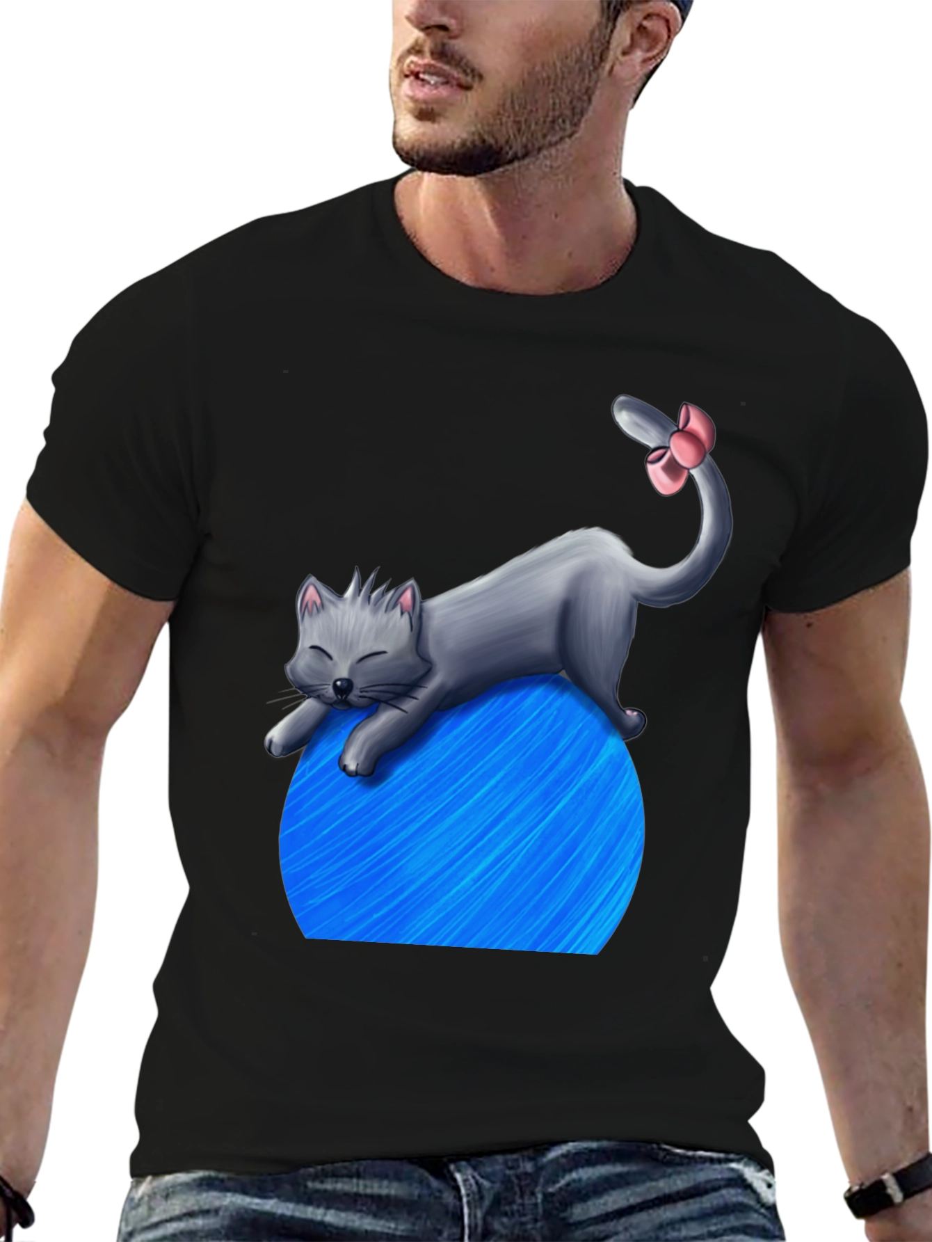 Cat on Yarn Ball Graphic T-Shirt - Unisex