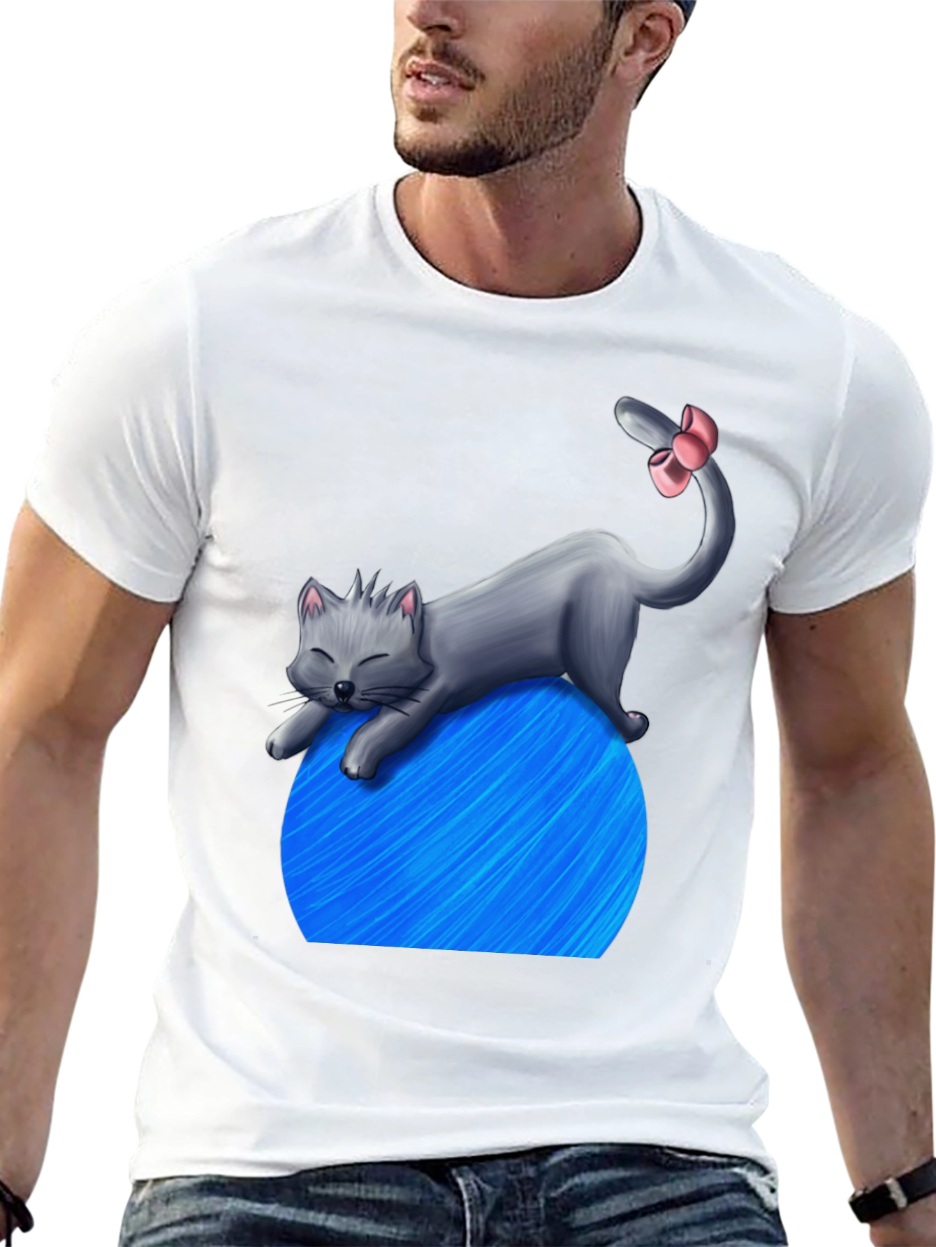 Cat on Yarn Ball Graphic T-Shirt - Unisex