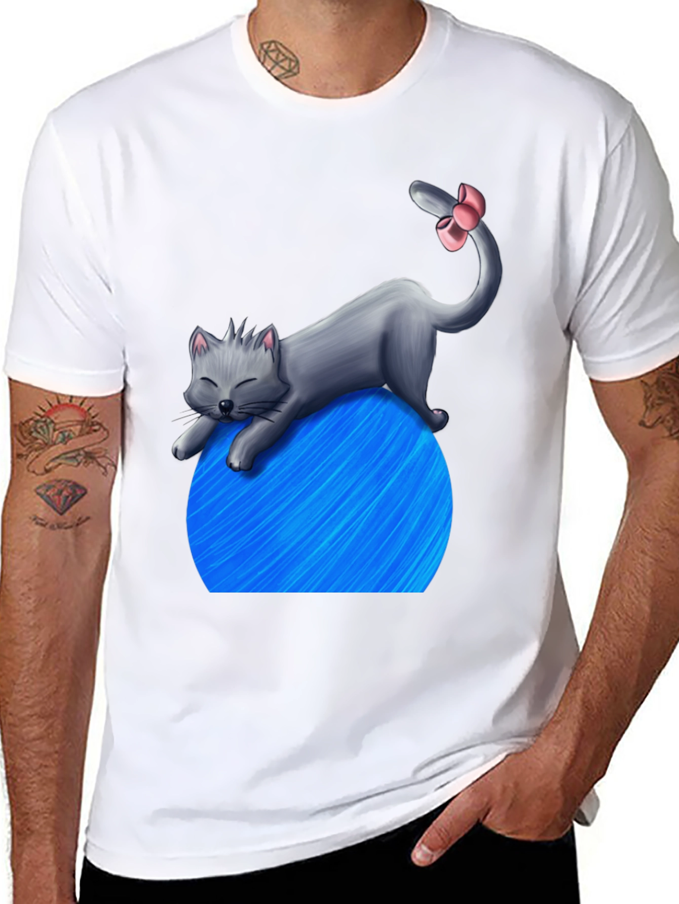 Cat on Yarn Ball Graphic T-Shirt - Unisex