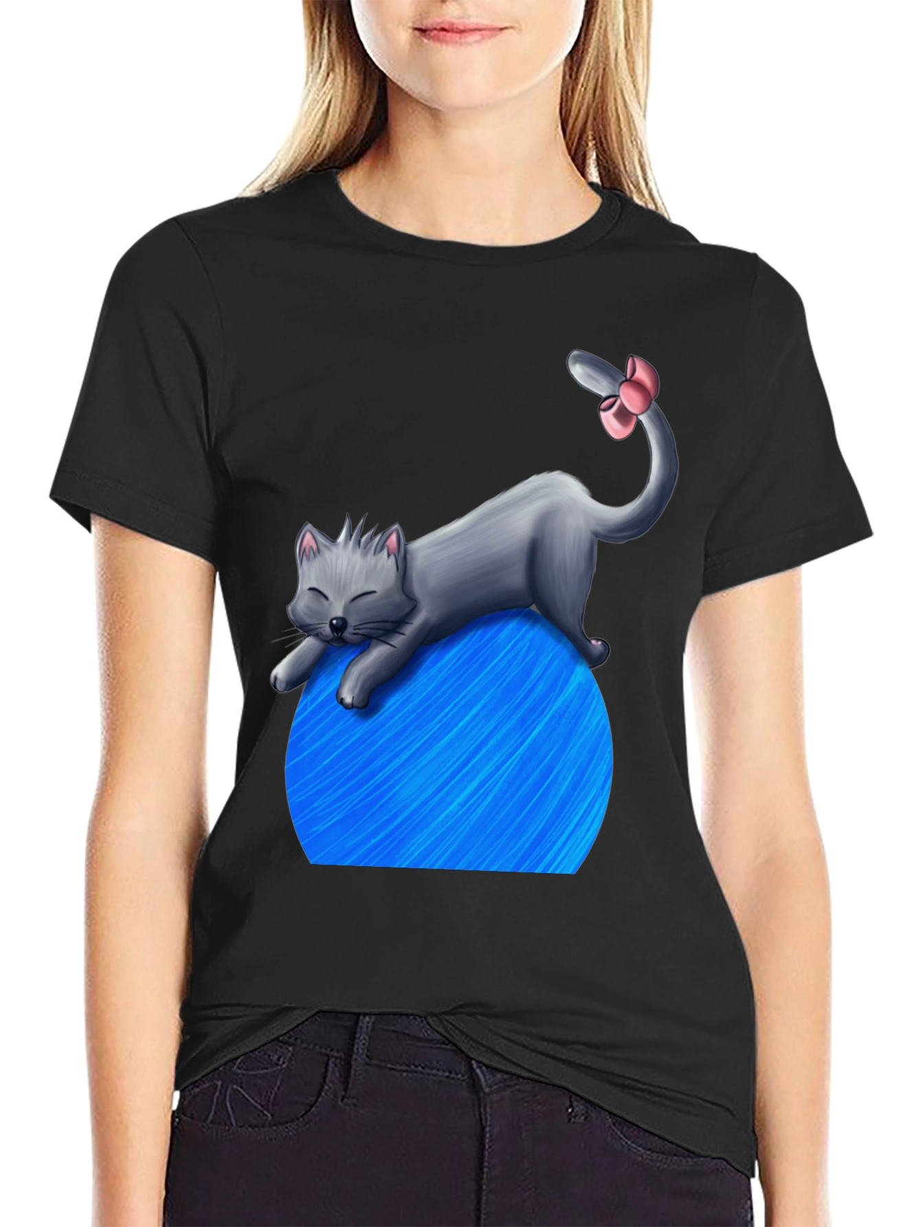 Cat on Yarn Ball Graphic T-Shirt - Unisex