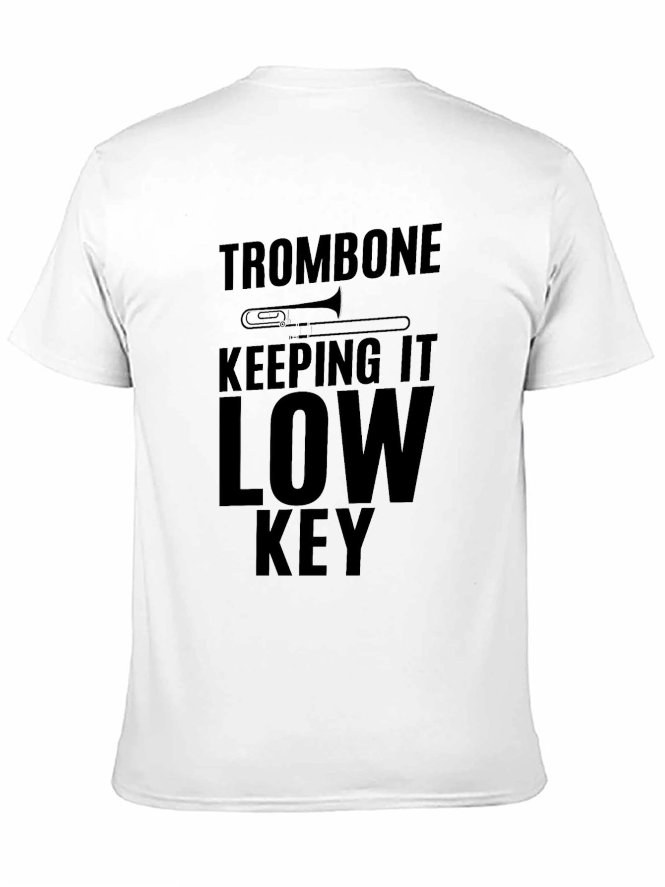 Trombone Low Key Graphic Tee - Music Lover Shirt