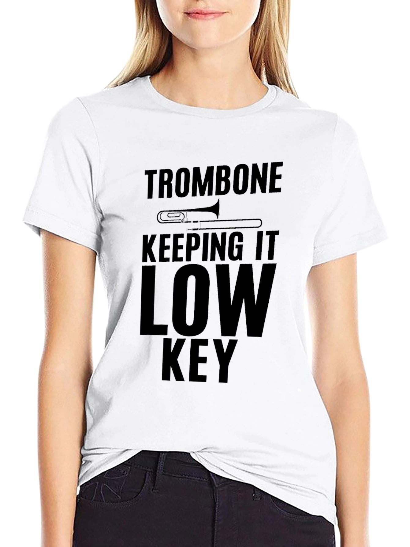 Trombone Low Key Graphic Tee - Music Lover Shirt