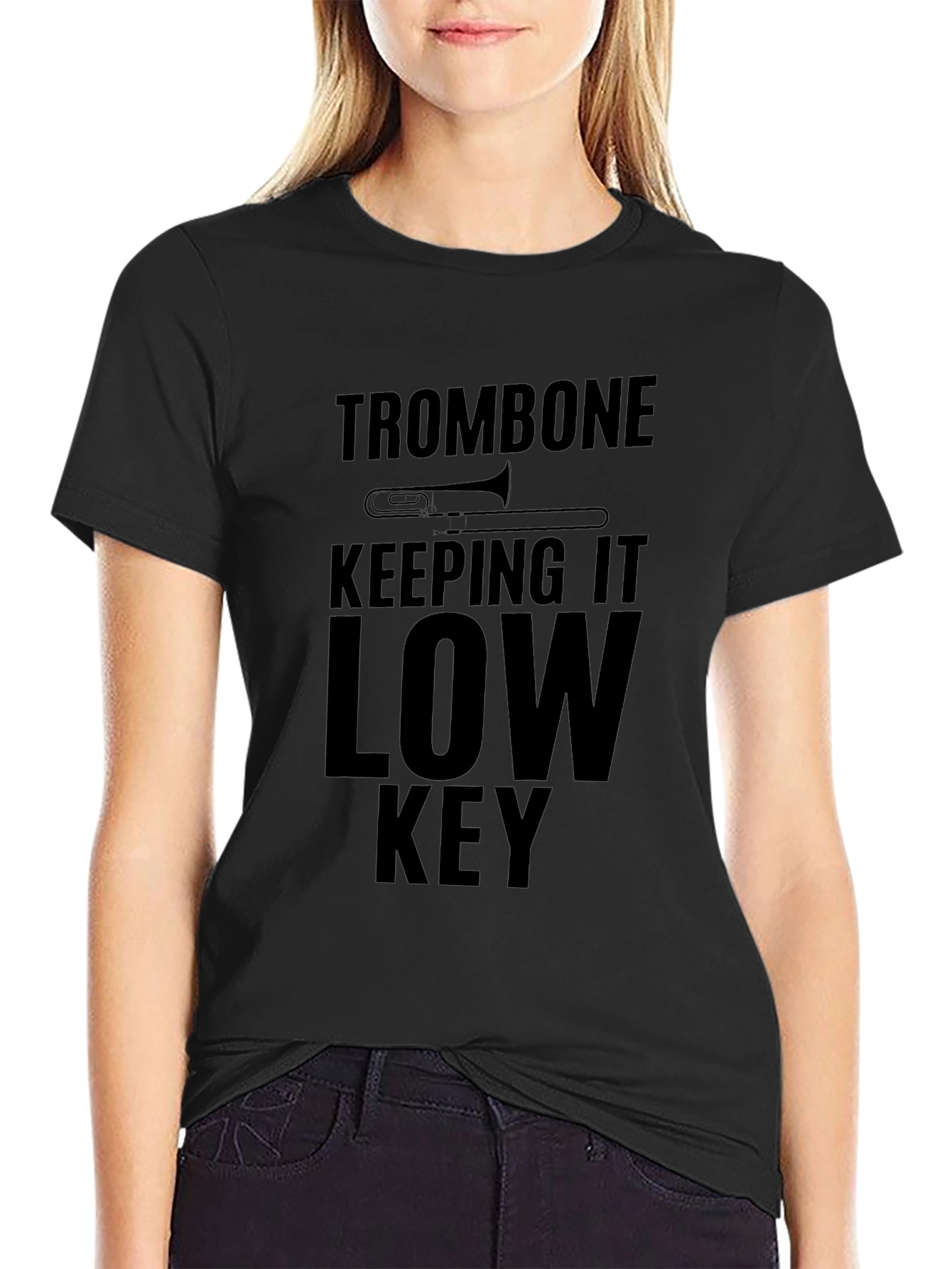 Trombone Low Key Graphic Tee - Music Lover Shirt