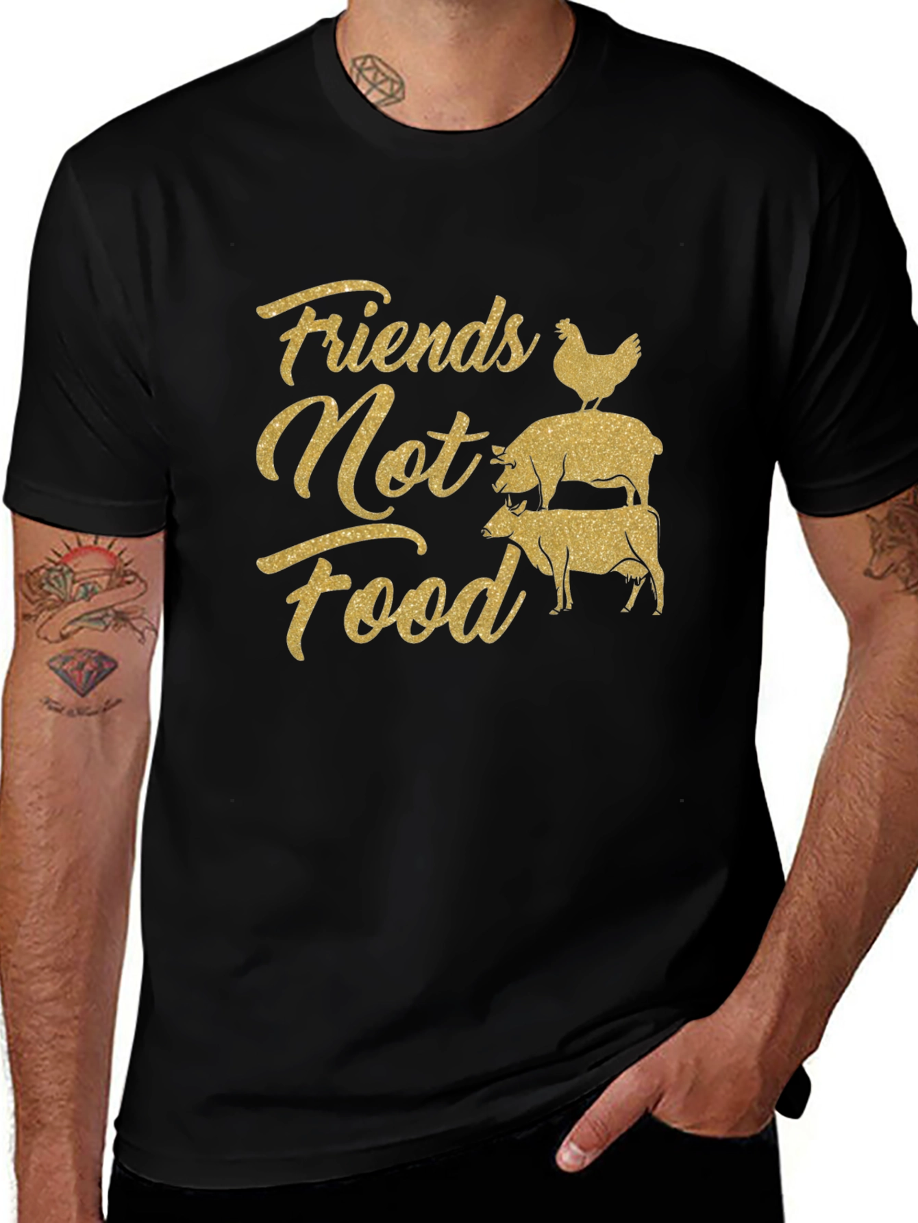 Friends Not Food Graphic T-Shirt - Vegan Activism