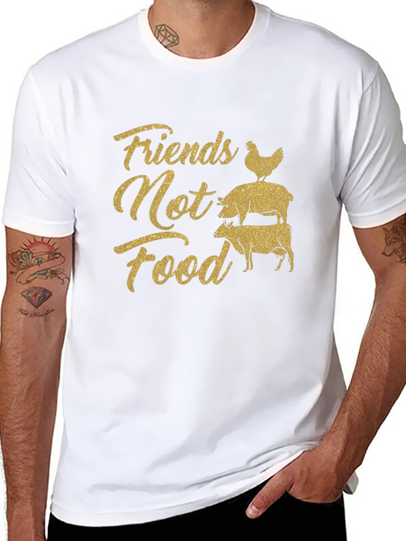 Friends Not Food Graphic T-Shirt - Vegan Activism