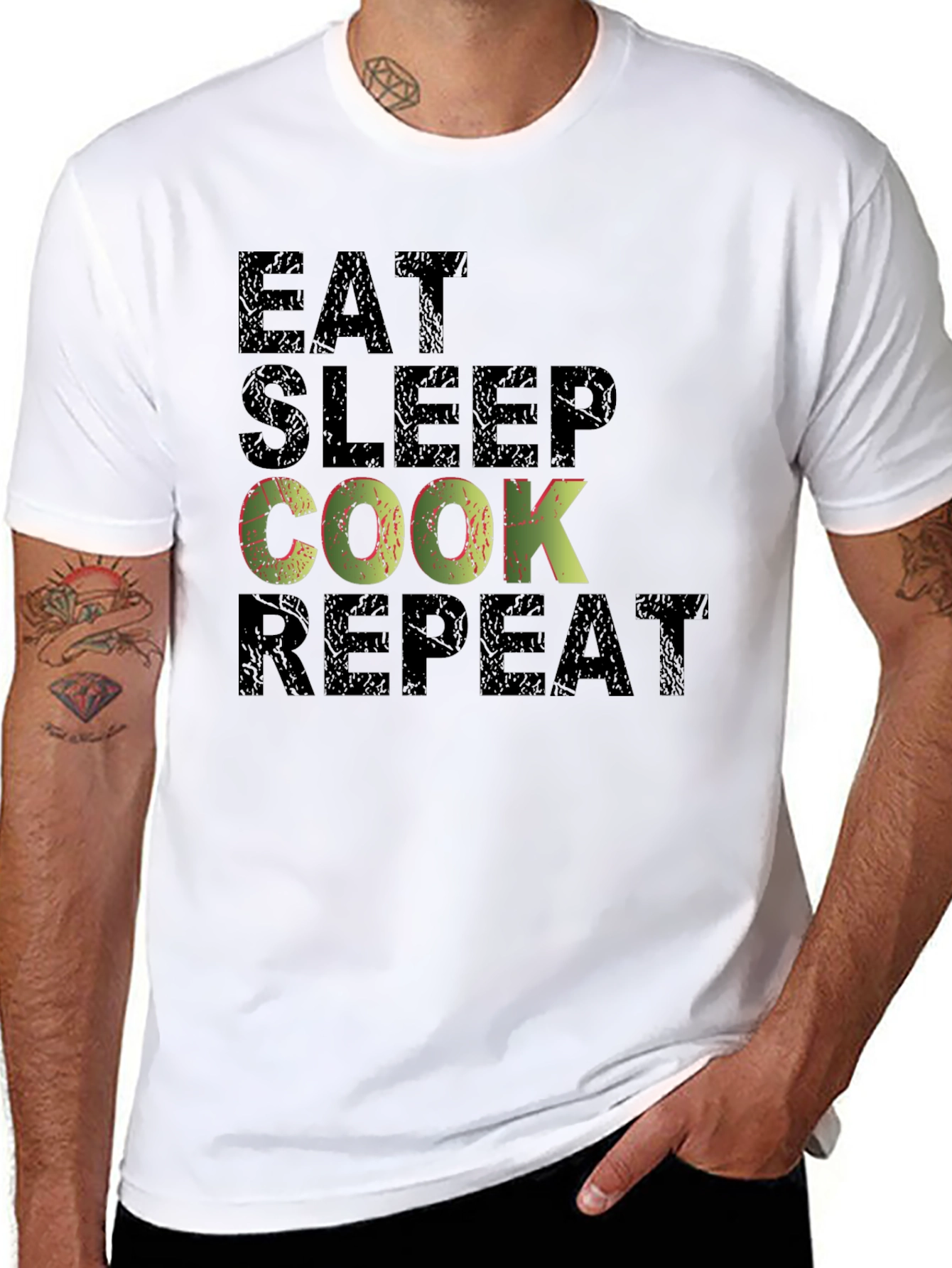 Eat Sleep Cook Repeat Graphic Tee