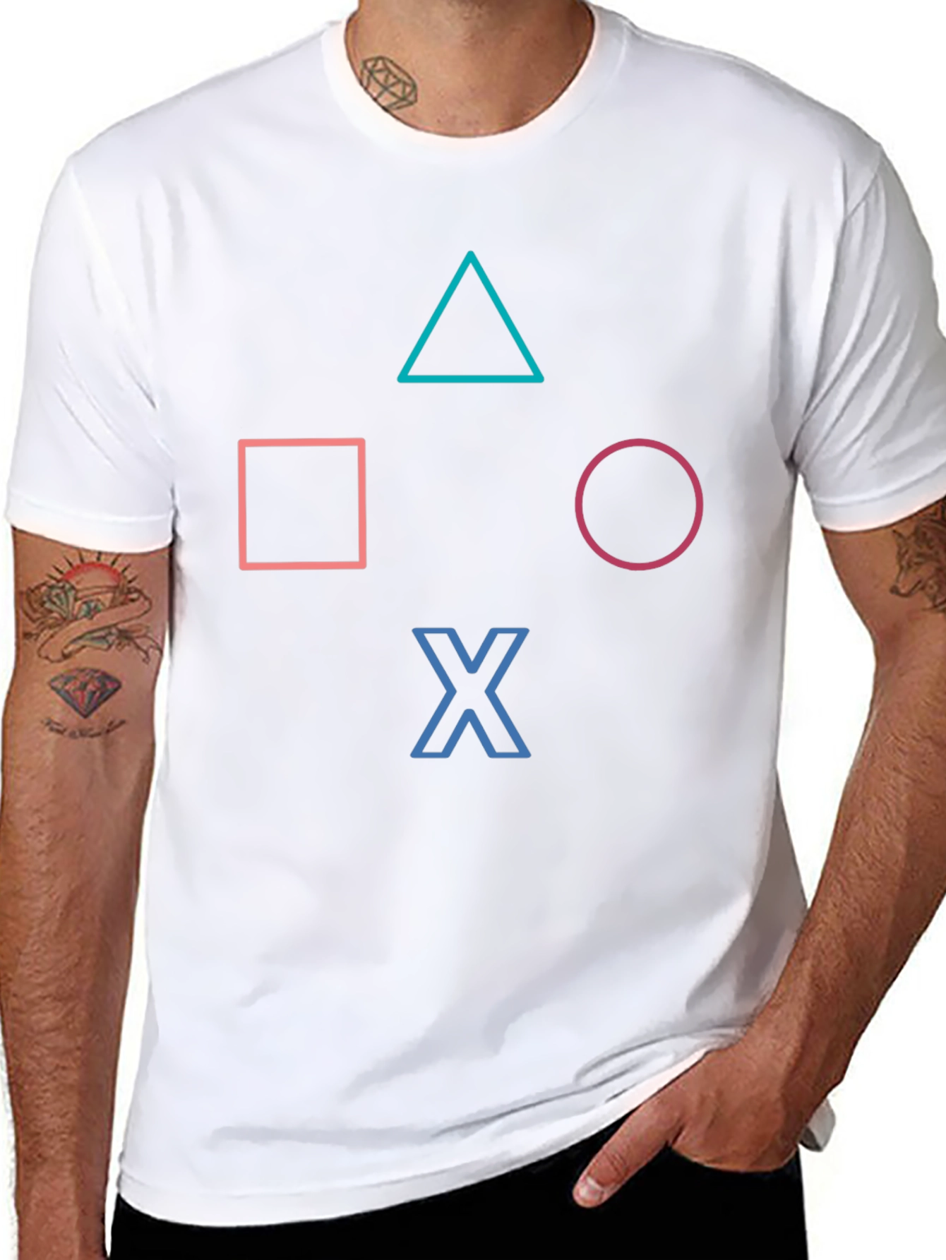 Playstation Symbols Black T-Shirt - Gaming Apparel