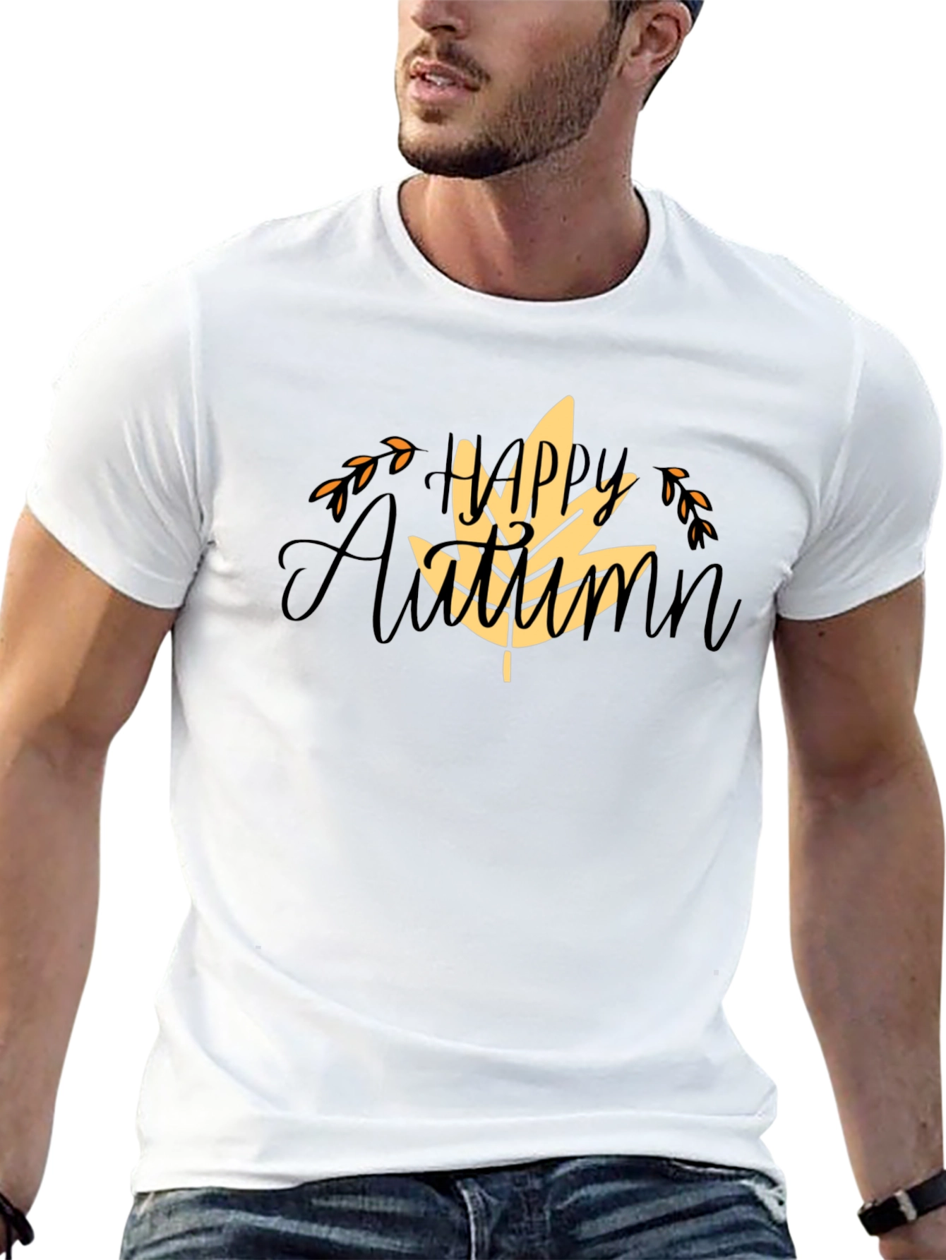 Happy Autumn Black T-Shirt