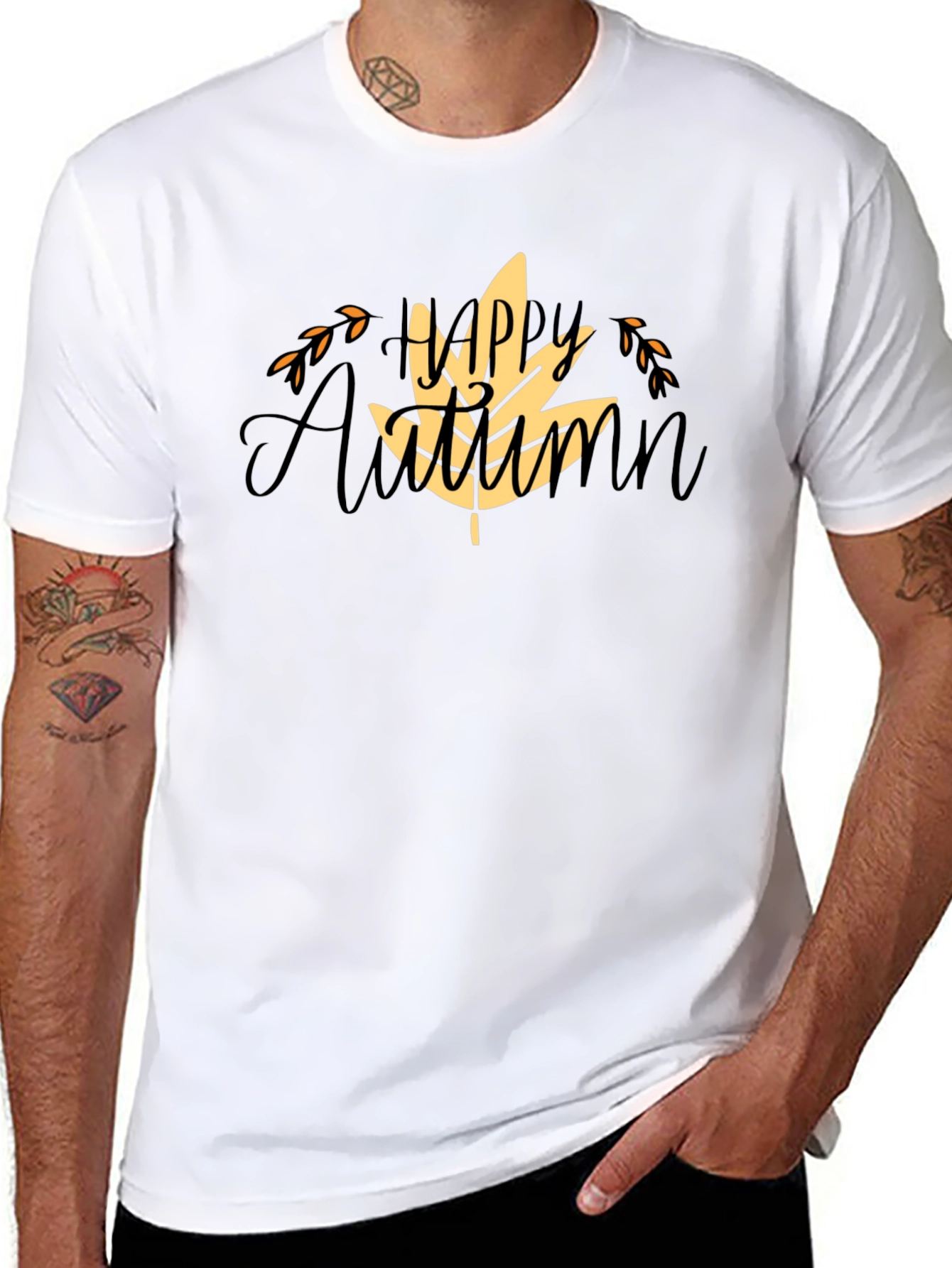 Happy Autumn Black T-Shirt
