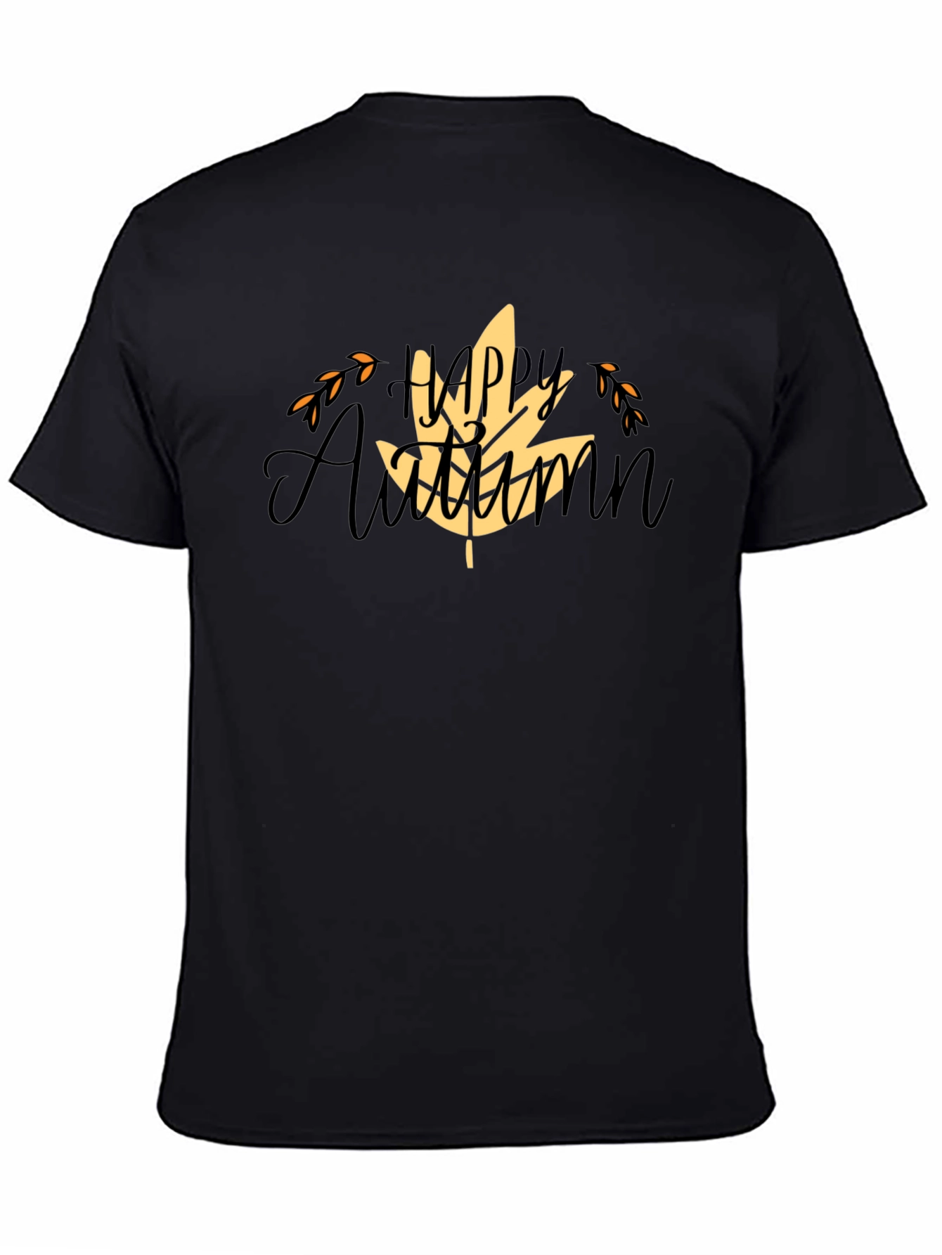 Happy Autumn Black T-Shirt