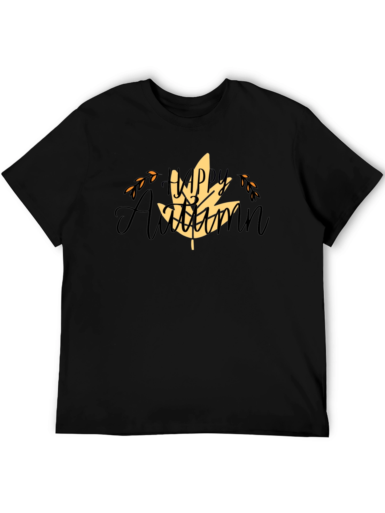 Happy Autumn Black T-Shirt