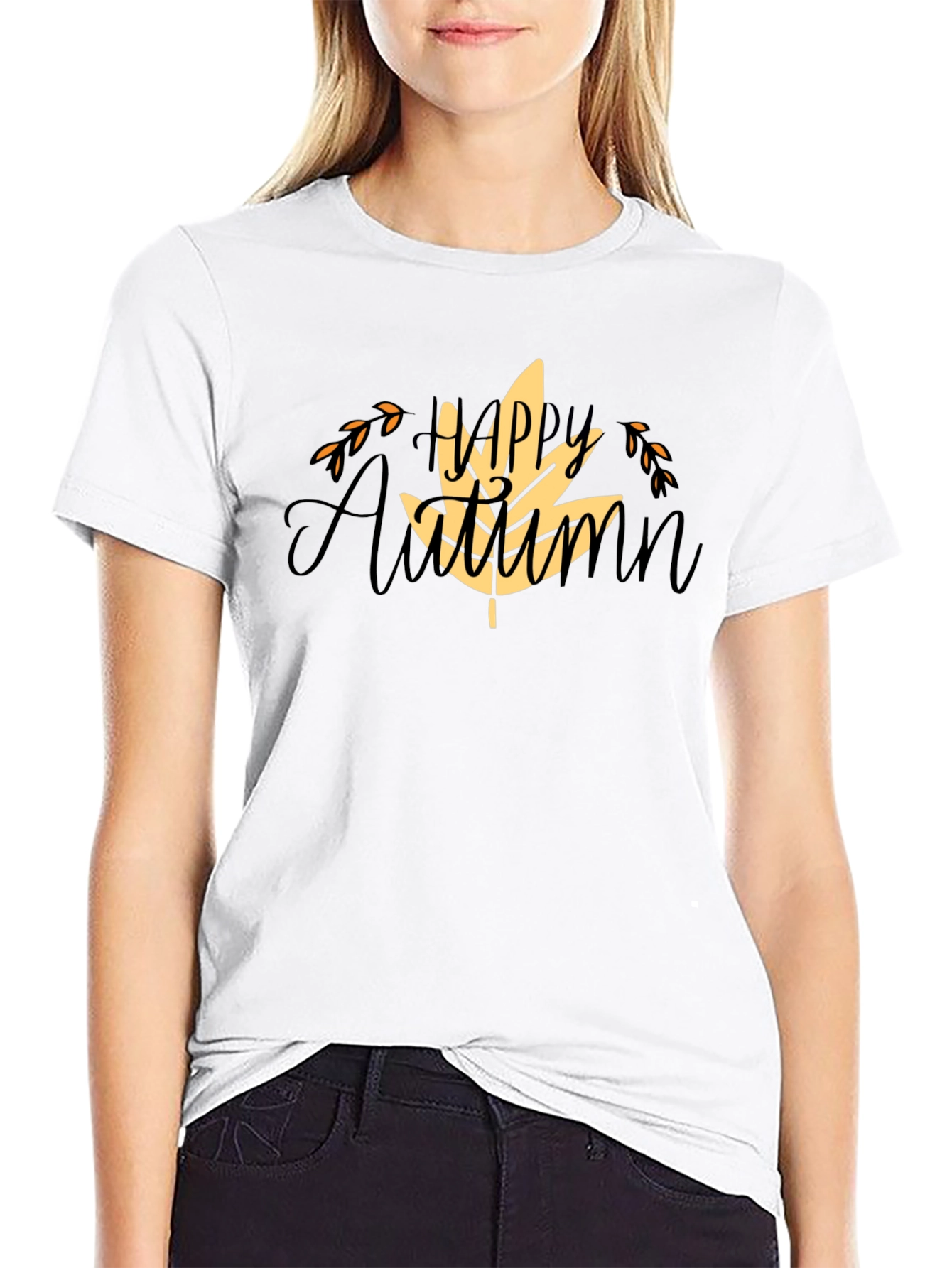 Happy Autumn Black T-Shirt