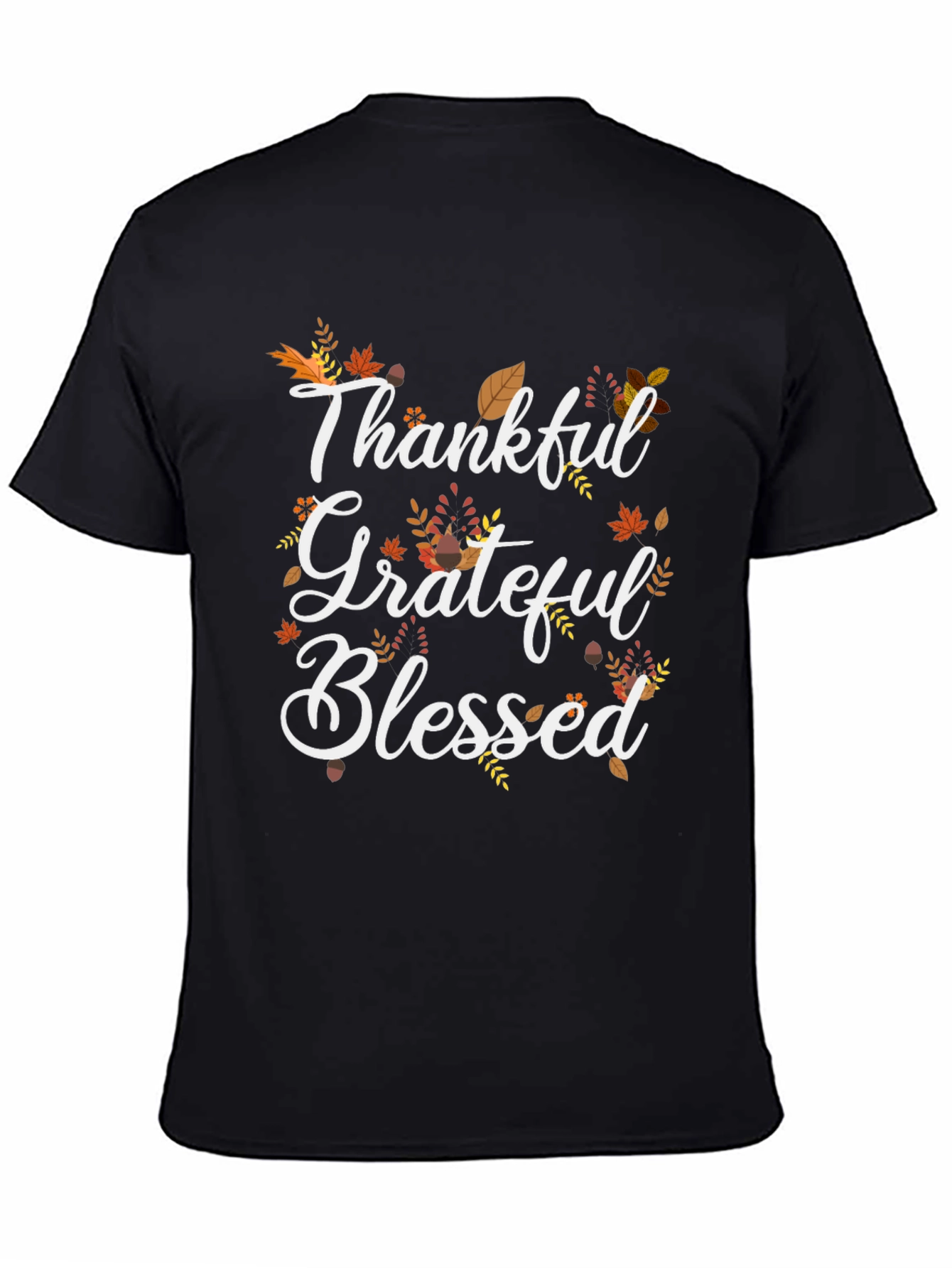 Thankful Grateful Blessed T-Shirt Fall Thanksgiving Tee