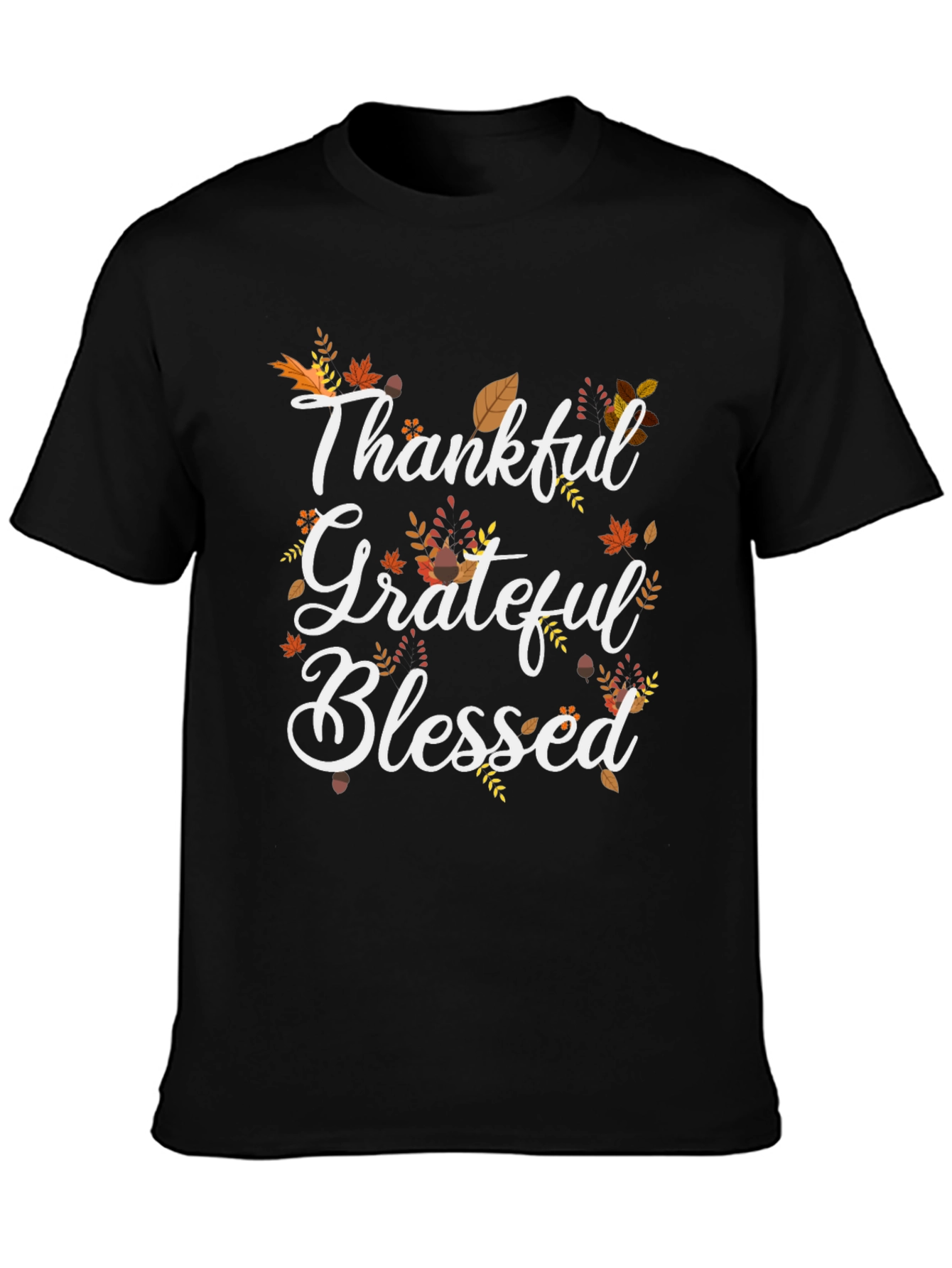 Thankful Grateful Blessed T-Shirt Fall Thanksgiving Tee