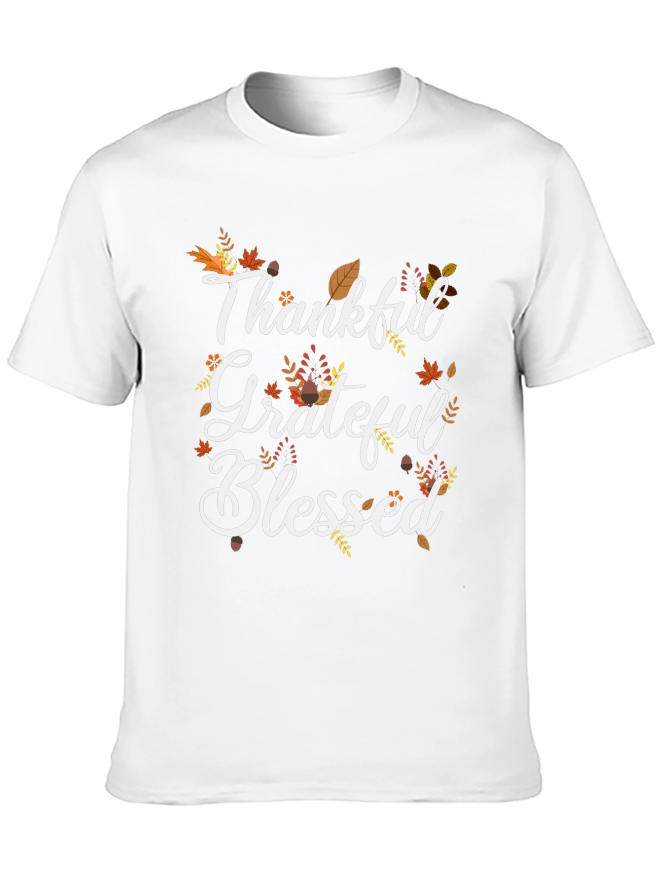 Thankful Grateful Blessed T-Shirt Fall Thanksgiving Tee