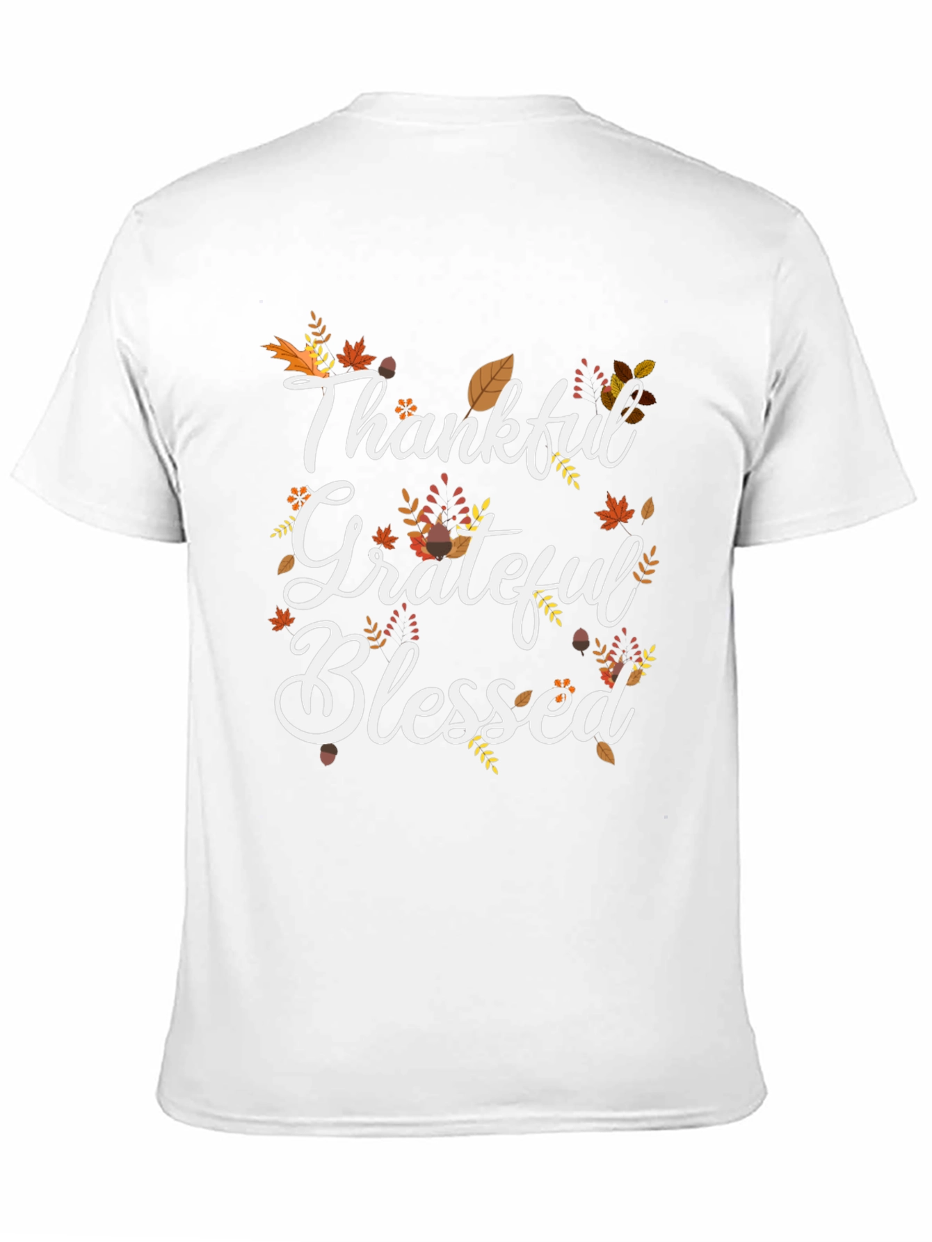Thankful Grateful Blessed T-Shirt Fall Thanksgiving Tee