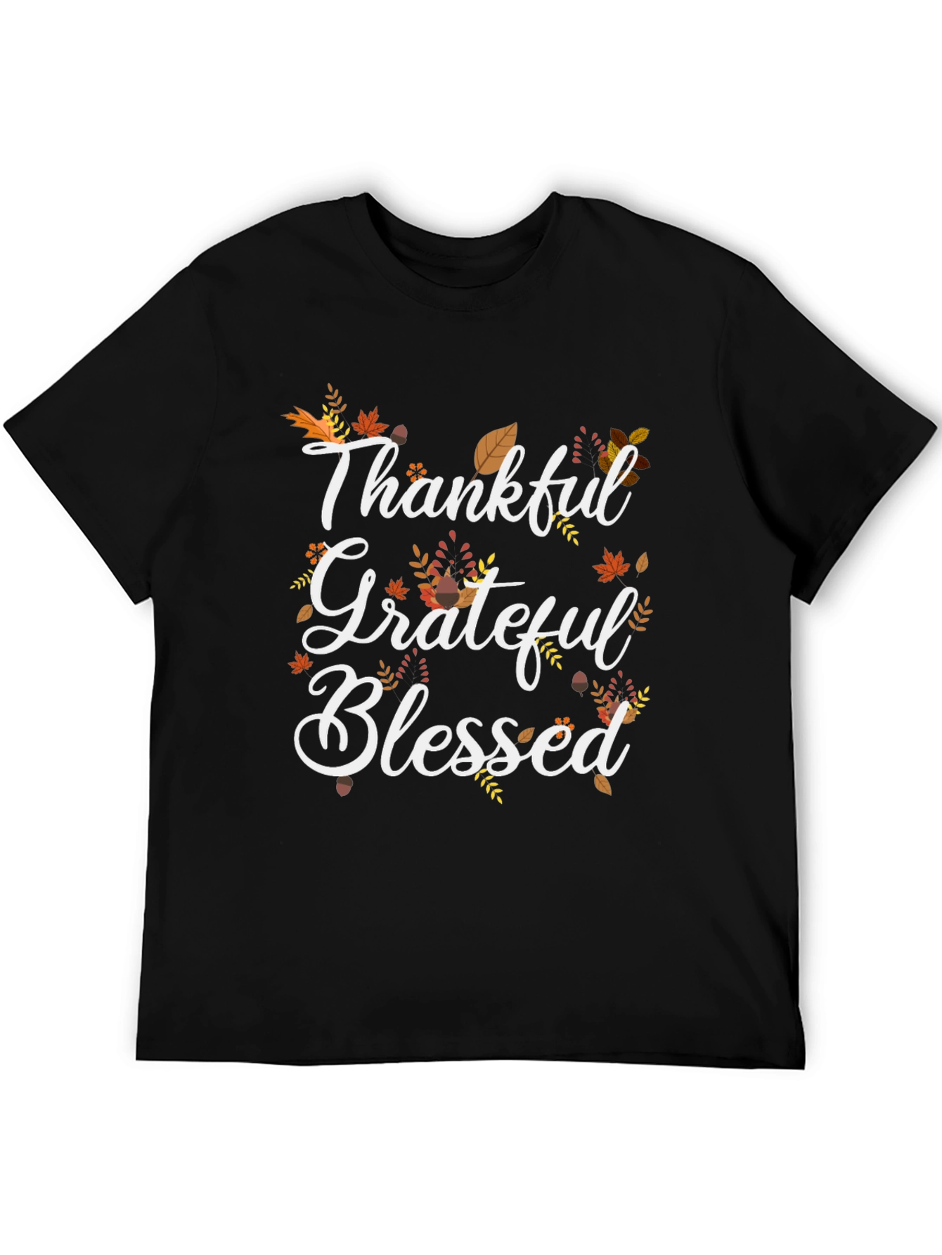 Thankful Grateful Blessed T-Shirt Fall Thanksgiving Tee