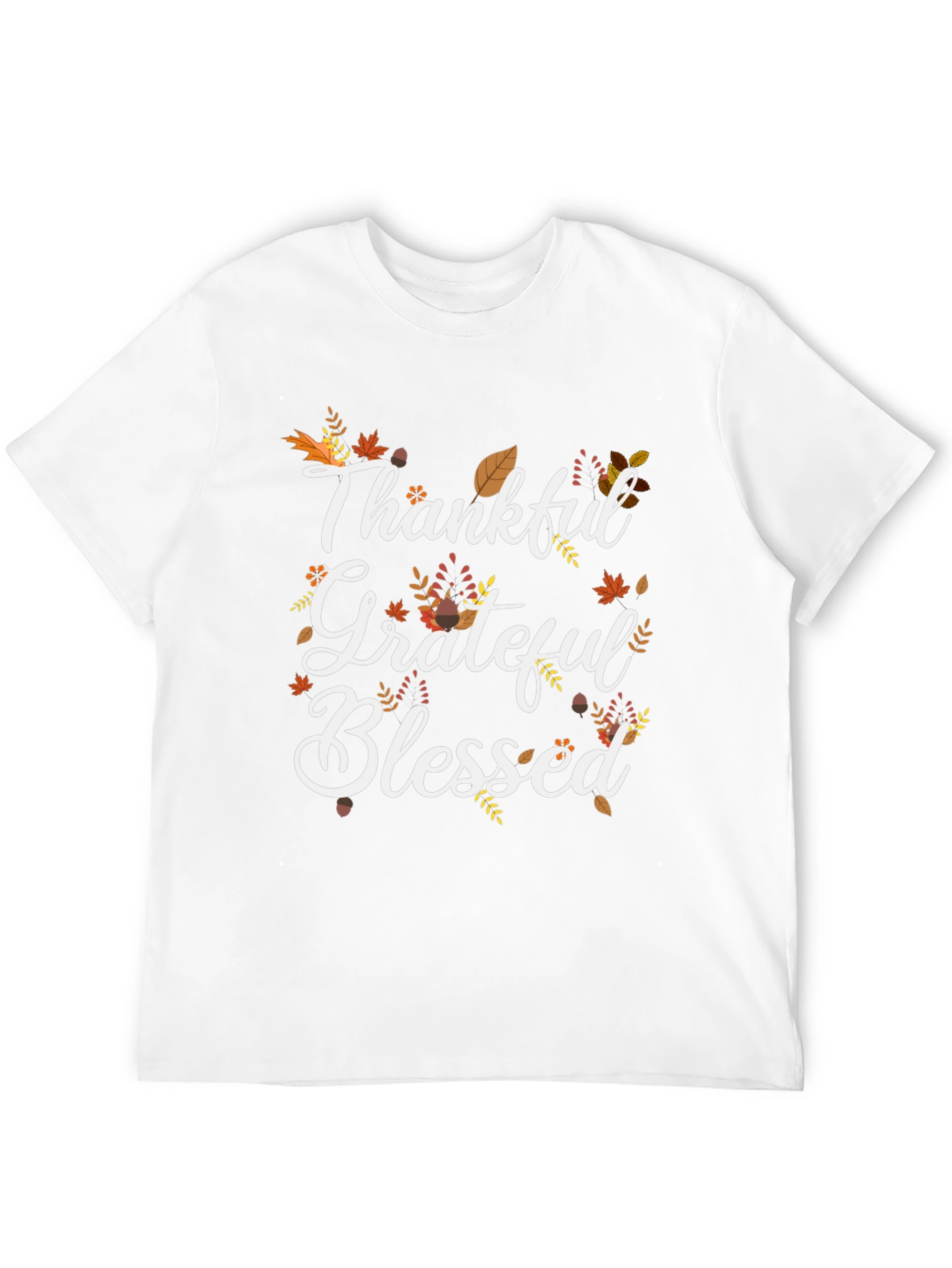 Thankful Grateful Blessed T-Shirt Fall Thanksgiving Tee