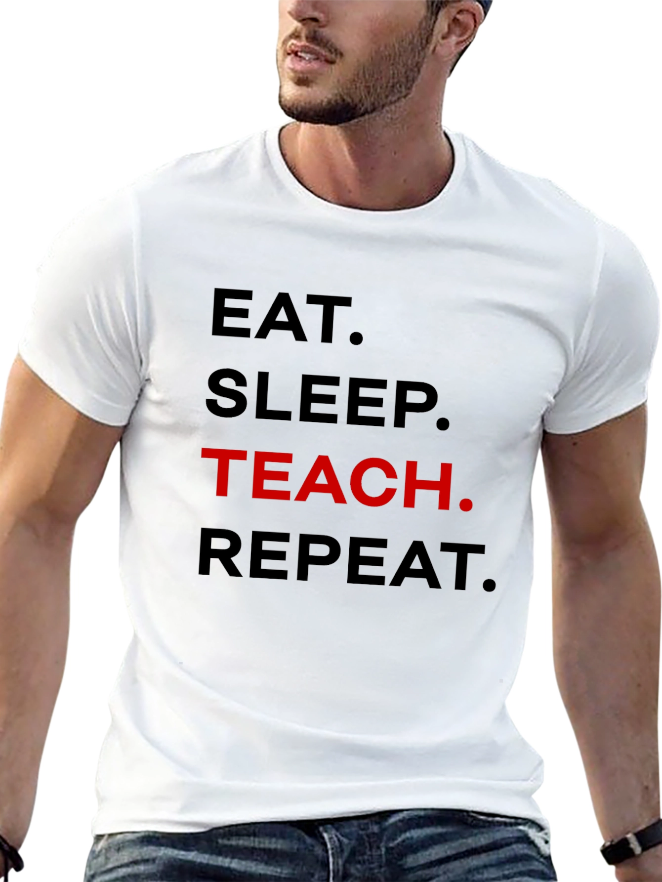 Eat Sleep Teach Repeat Black T-Shirt