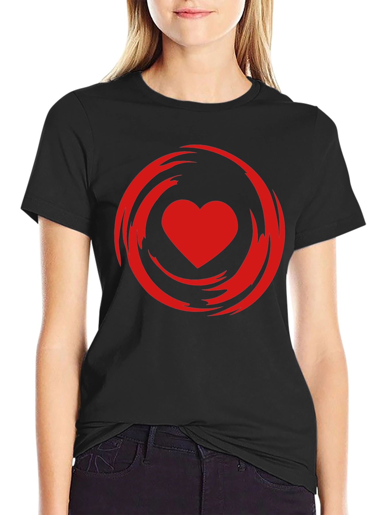 Heart Swirl Graphic Tee - Modern Style
