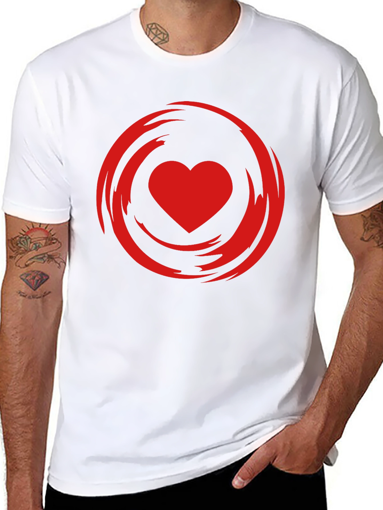 Heart Swirl Graphic Tee - Modern Style