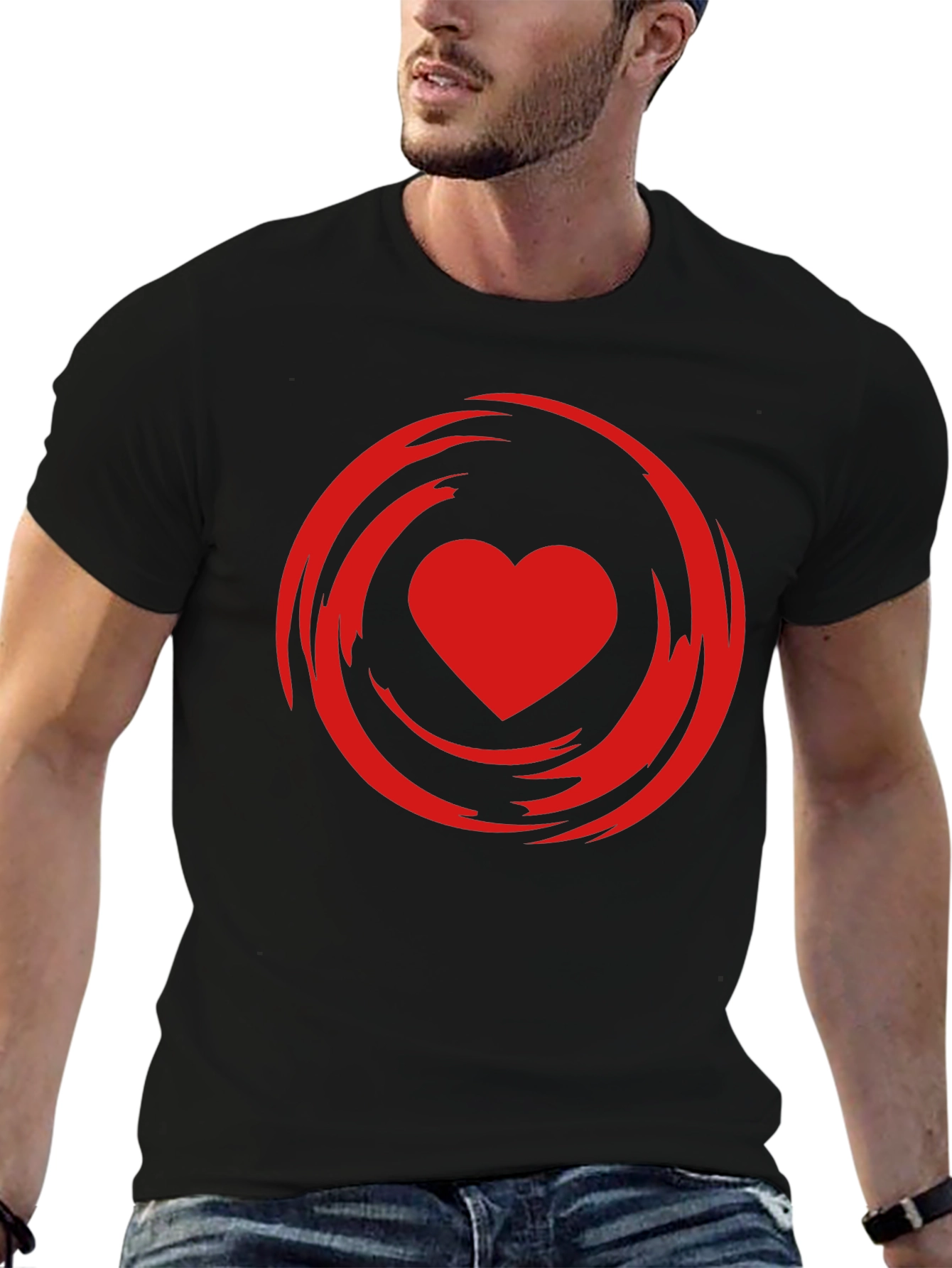 Heart Swirl Graphic Tee - Modern Style