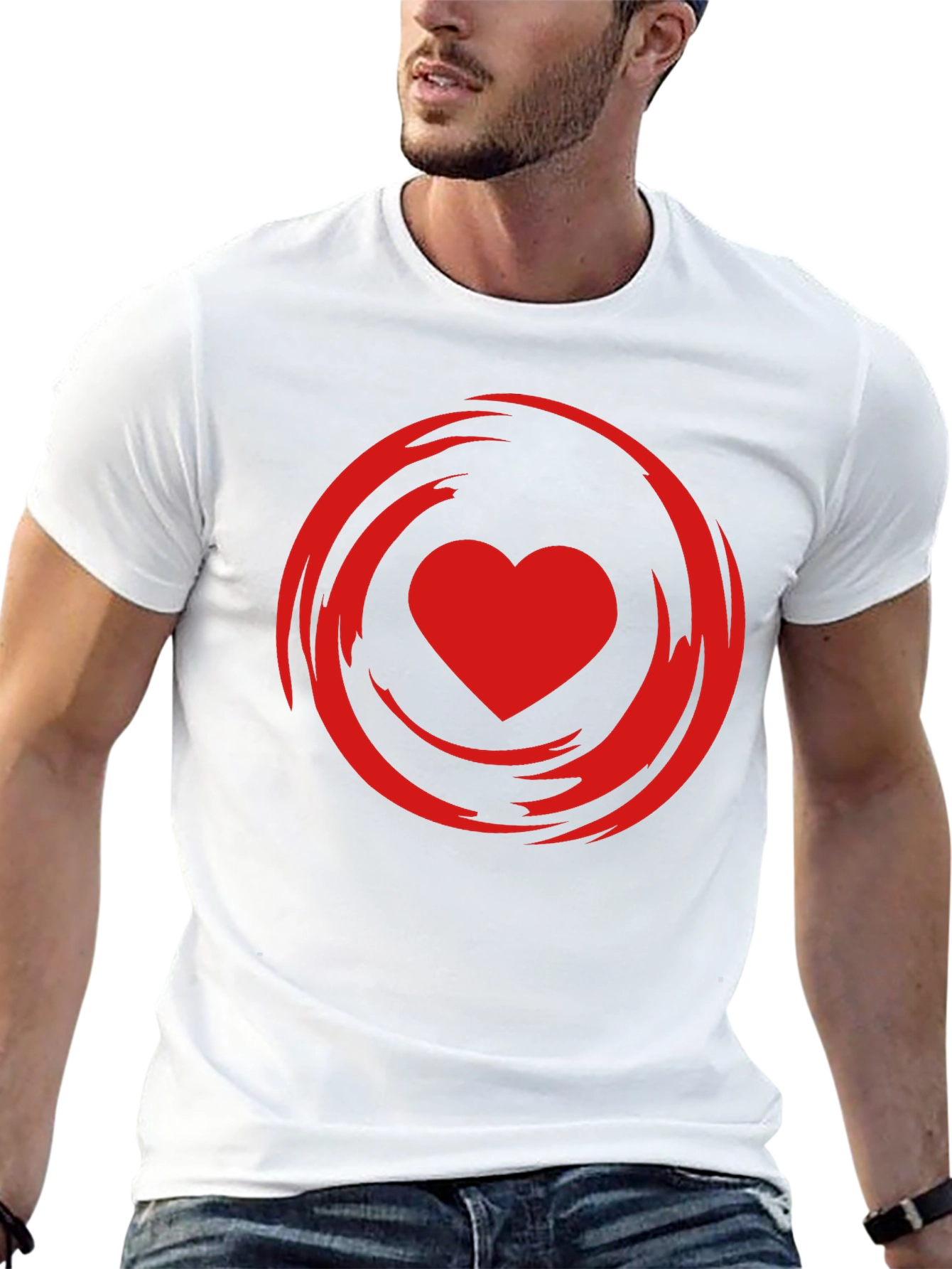 Heart Swirl Graphic Tee - Modern Style